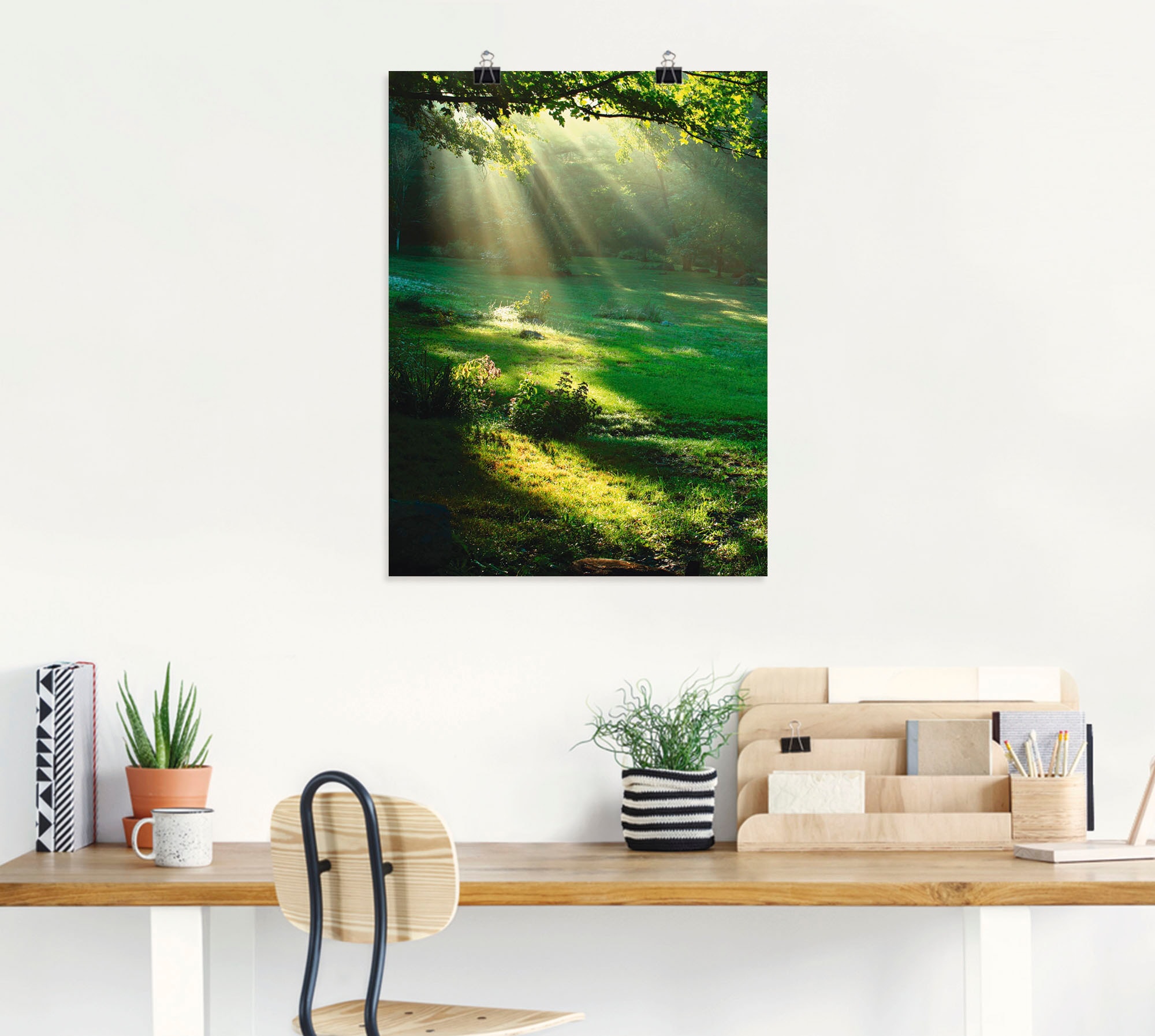 Artland Wandbild »Lichtkegel« Wald 1 Stk. tlg. als Alubild, Outdoorbild, Leinwandbild, Poster, Wandaufkleber