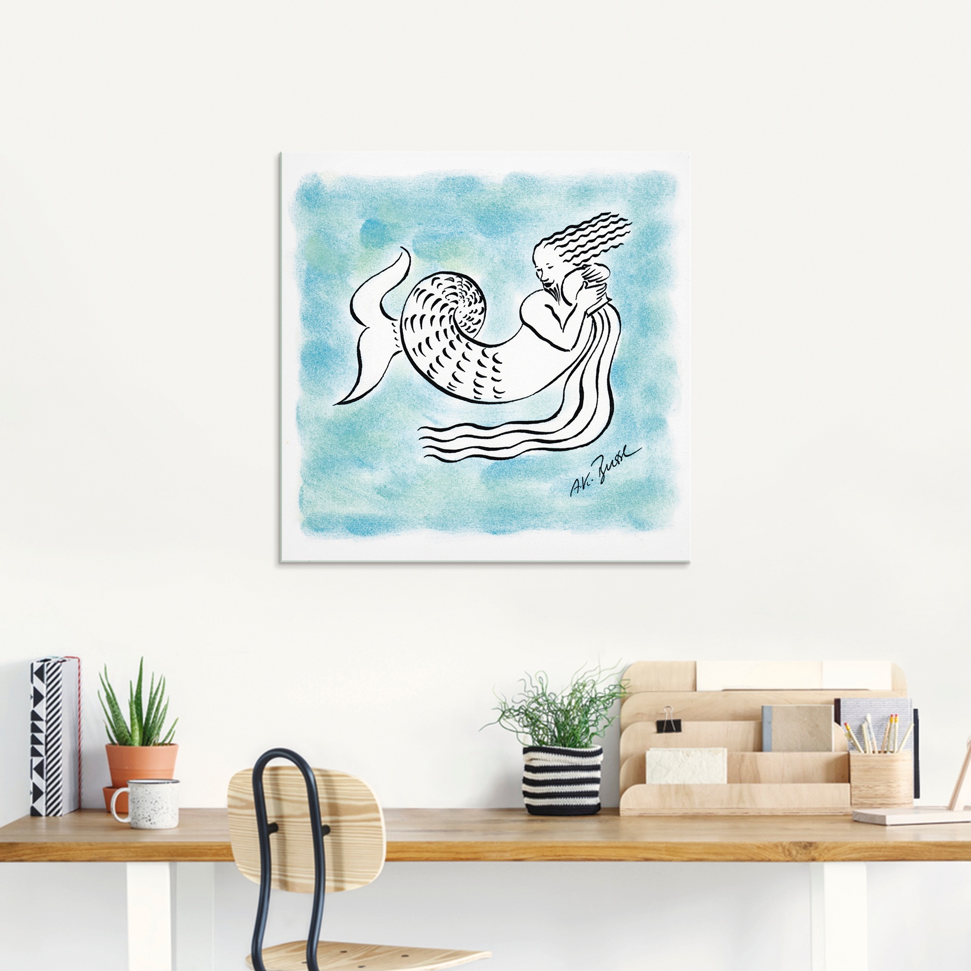 Artland Glasbild »Serie Sternzeichen Wassermann«, Sternzeichen, (1 St.), in verschiedenen Größen