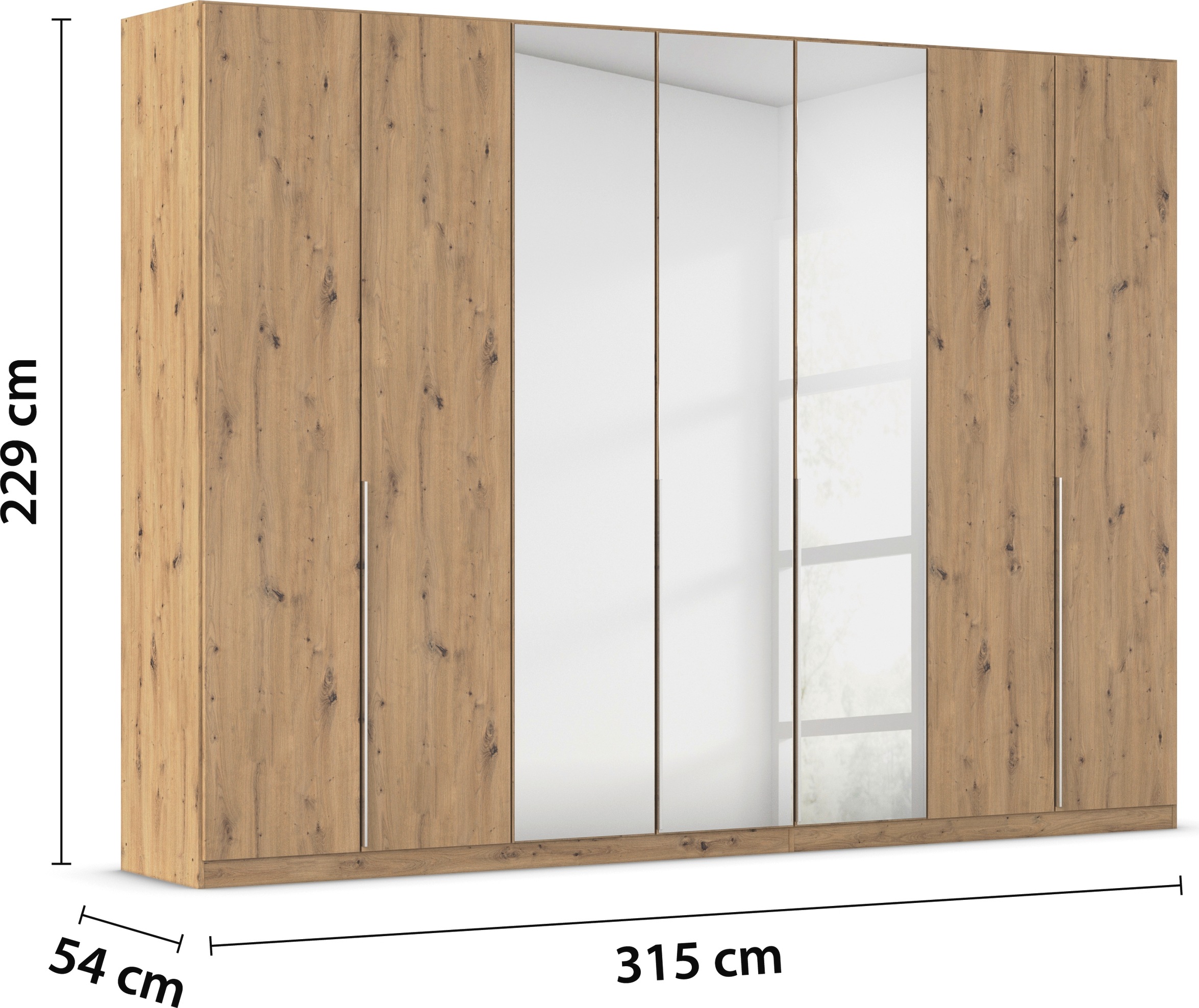 rauch Drehtürenschrank »Kleiderschrank Schrank Garderobe AGORDO mit Dekor- oder Hochglanzfront«, (in zwei Griff-Farben), durchdachte Innenausstattung, in 6 Breiten und 2 Höhen MADE IN GERMANY