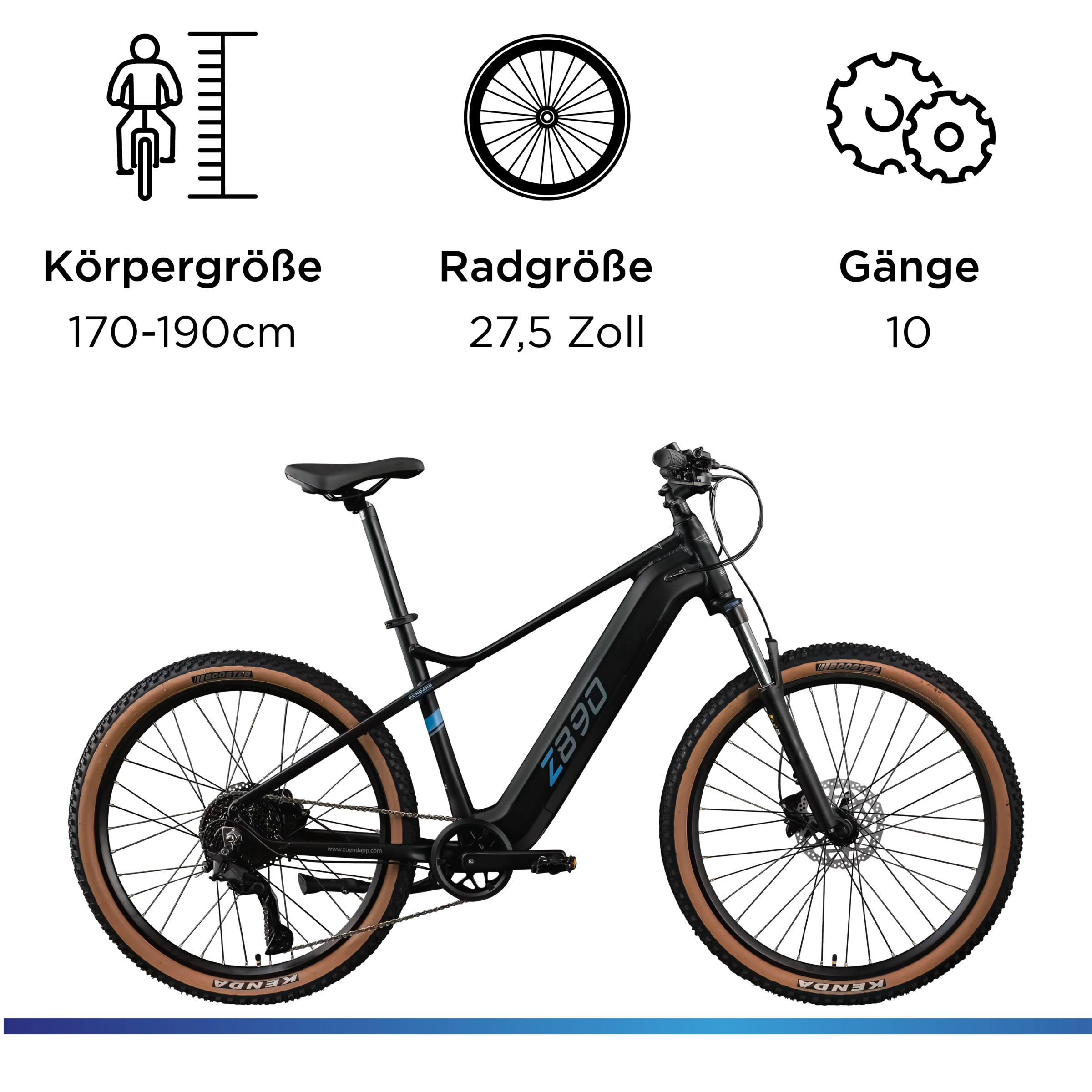 Zündapp »Z890« 10 Gang Shimano Cues Schaltwerk Kettenschaltung Heckmotor 250 W