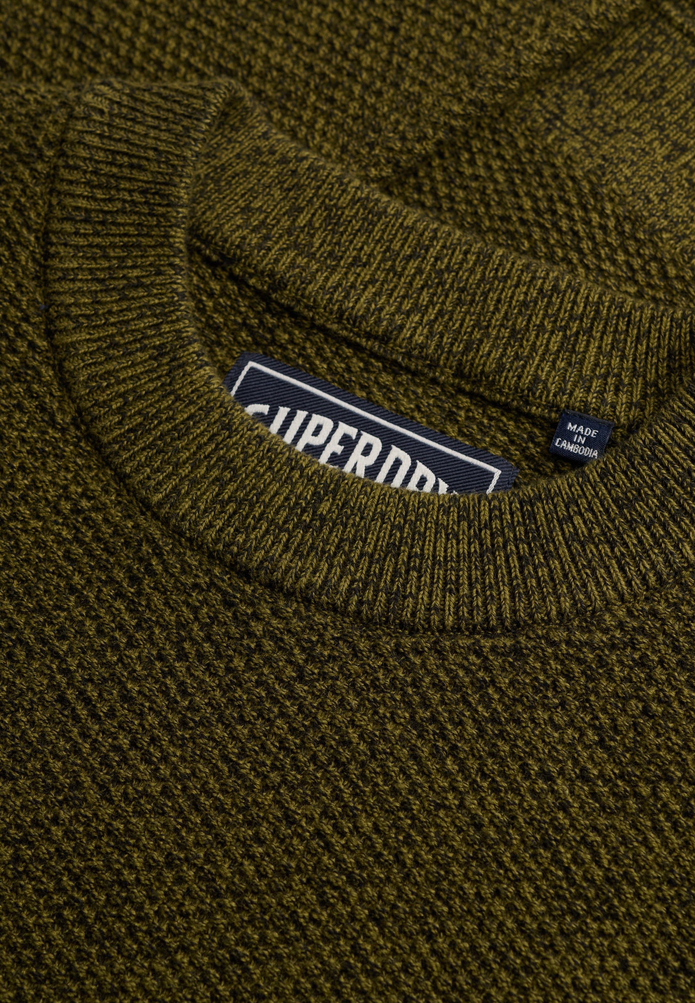 Superdry Rundhalspullover »TEXTURE KNIT JUMPER« Baumwolle, regular fit