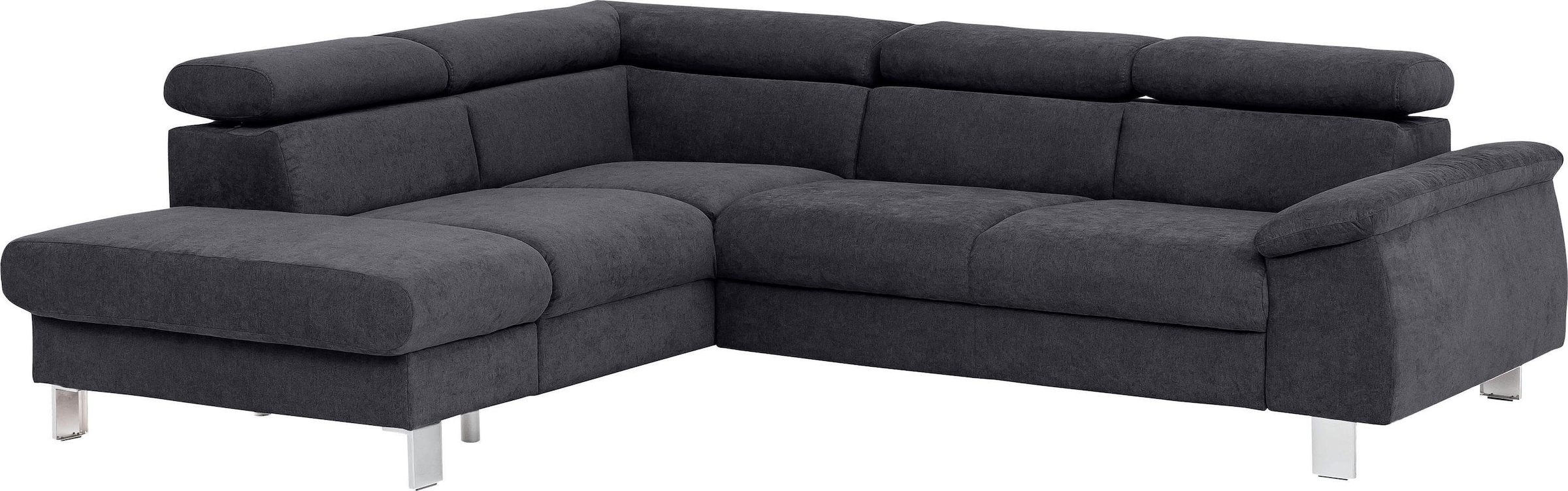 COTTA Polstergarnitur »Komaris L-Form«, (Set), Set bestehend aus: Ecksofa mit Kopfteilverstellung & Hocker