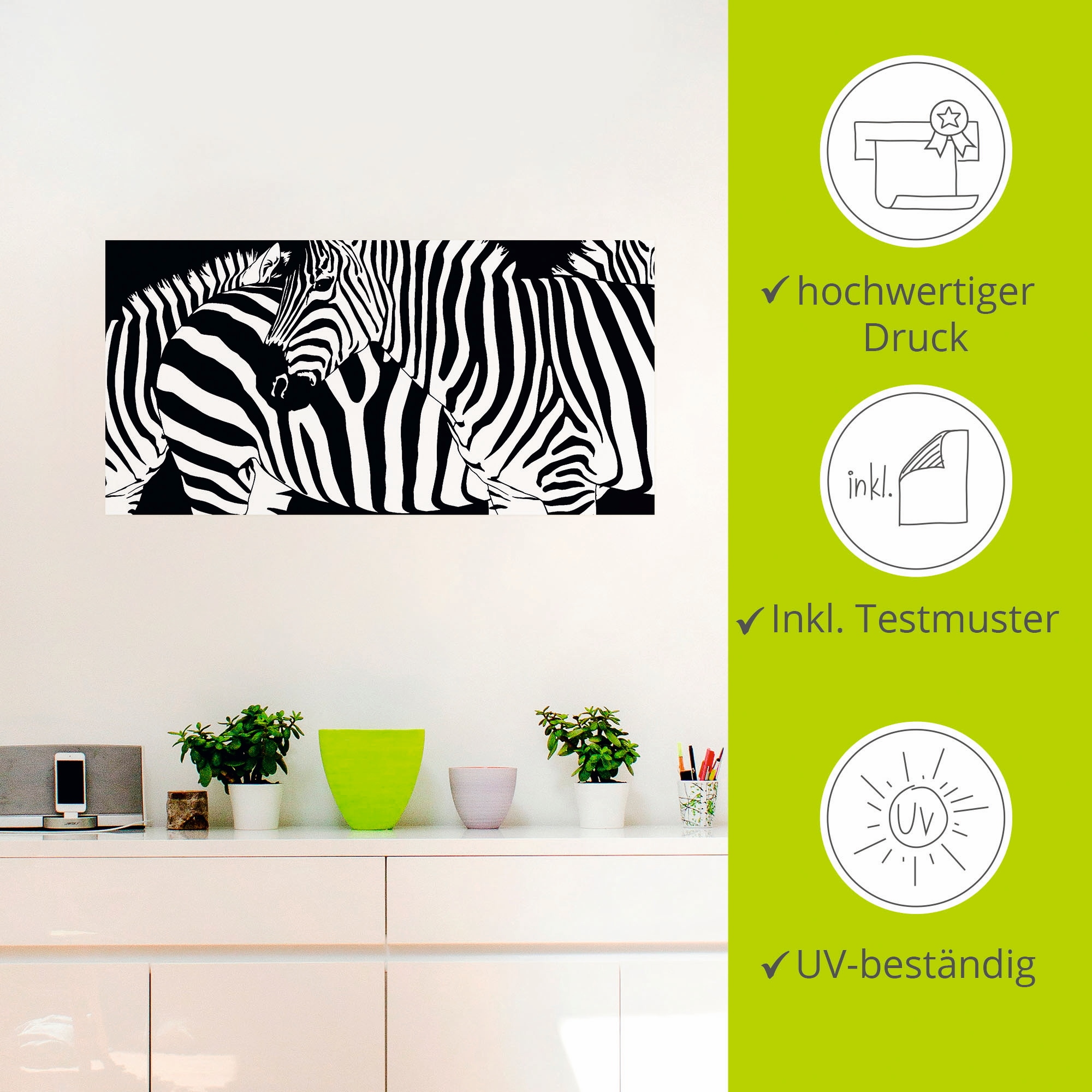 Artland Wandfolie »Zebrastreifen«, Wildtiere, (1 St.), selbstklebend