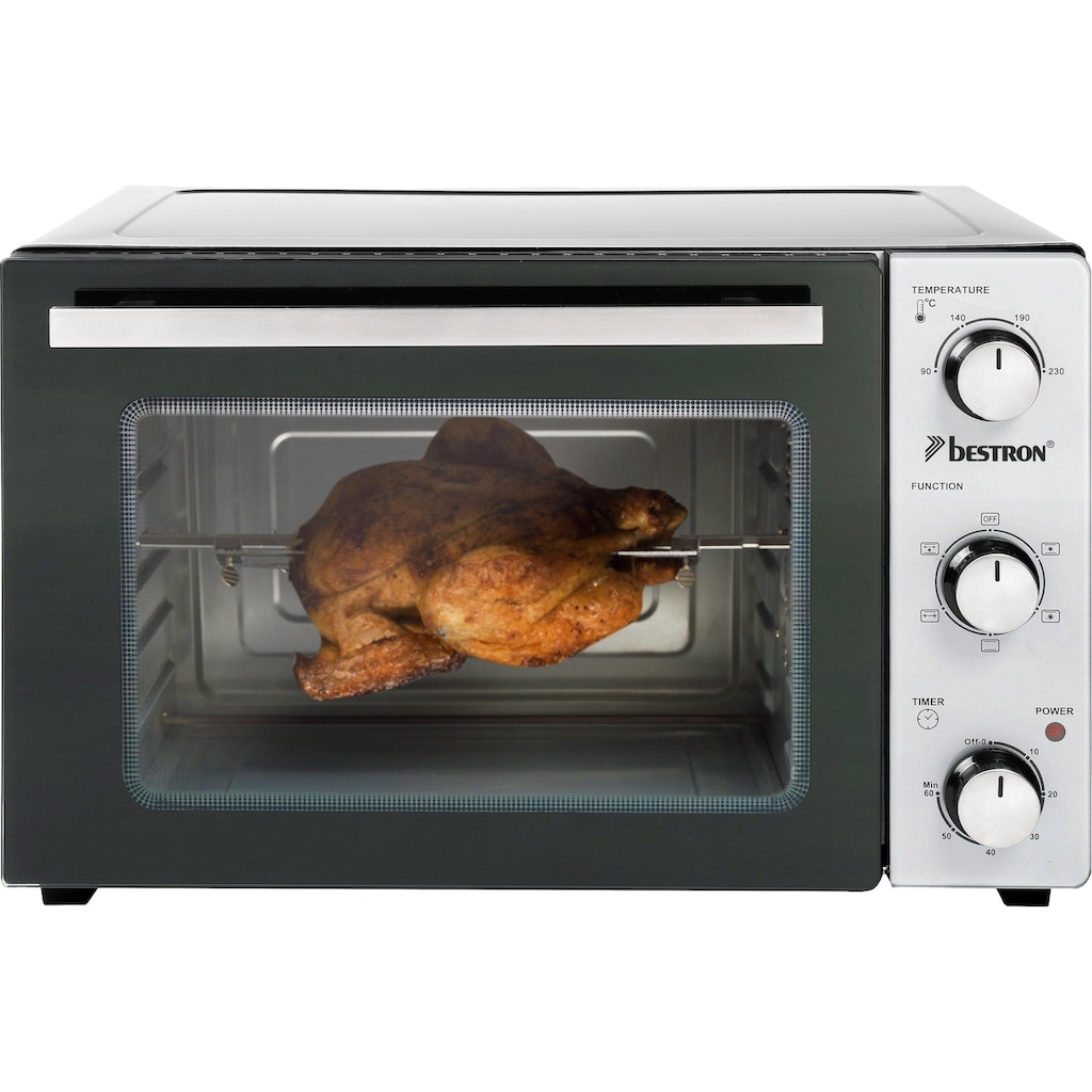 bestron Minibackofen »2-in-1 Gerät«, mit Drehspieß, 1500 W, Edelstahl, Schwarz