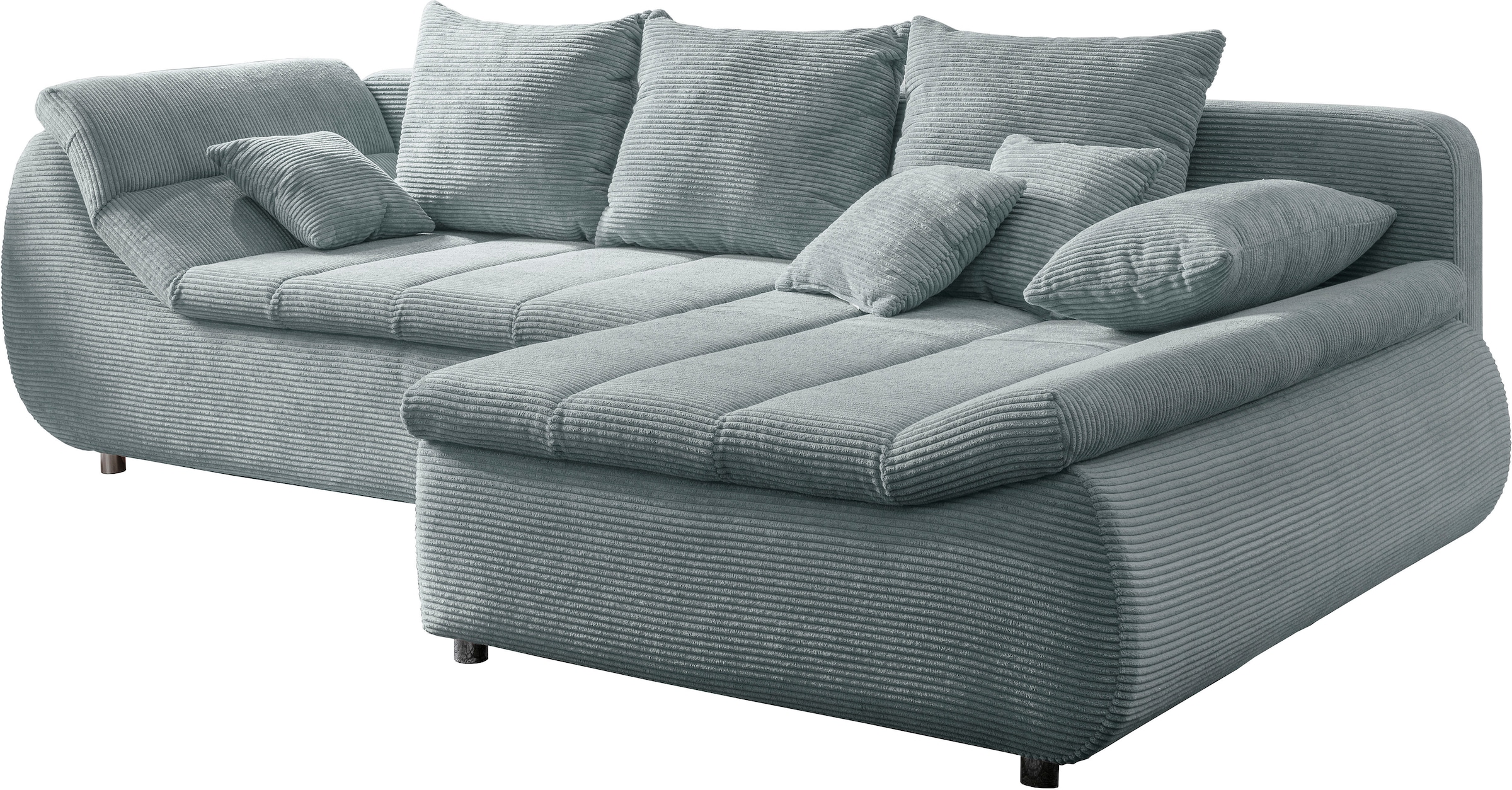 INOSIGN Ecksofa »Imola elegant und bequem, aktuelle Steppung im Sitz, L-Form«, wahlweise mit Bettfunktion