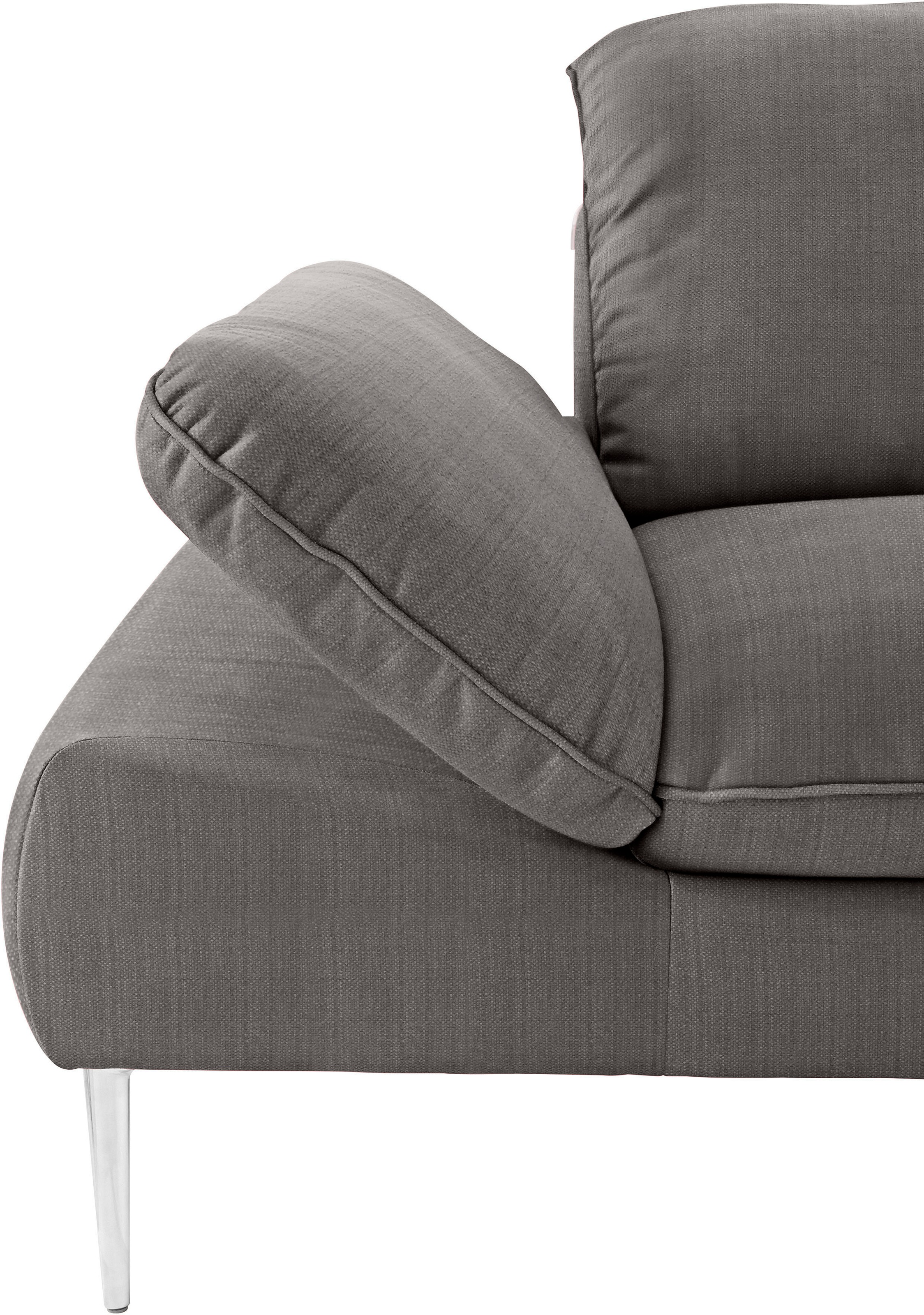 W.SCHILLIG Ecksofa »enjoy&MORE, Designsofa, bequem, zeitlos und elegant, L-Form«, mit Sitztiefenverstellung, Füße Chrom glänzend, Breite 340 cm