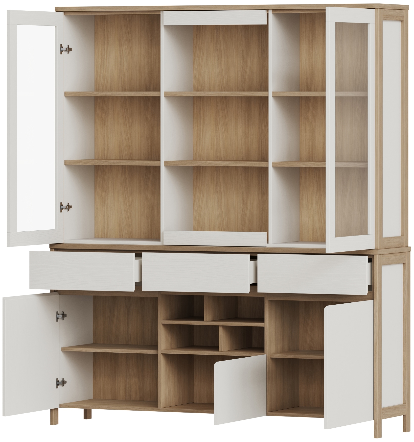 Home affaire Buffet »Stranda, Hochschrank im Scandi-Style, moderner Schrank«, Rahmenoptik, ausreichend Stauraum, vielseitig einsetzbar, 164 cm breit