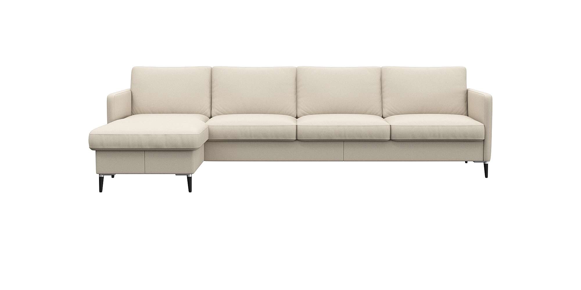 FLEXLUX Ecksofa »Fiore, L-Form«, schmale Armlehnen, Kaltschaum, Füße Alu+schwarz