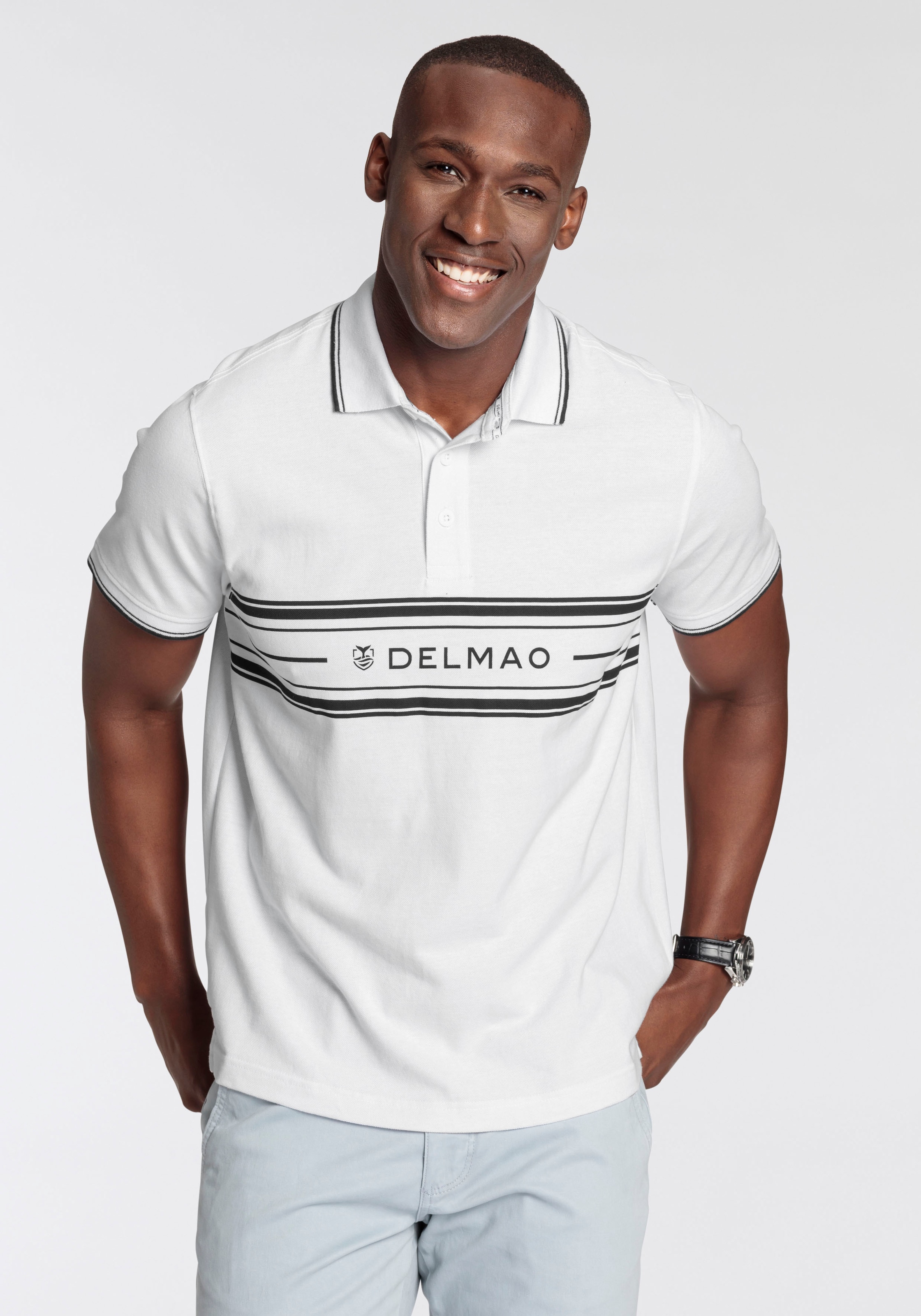 DELMAO Poloshirt, mit Print