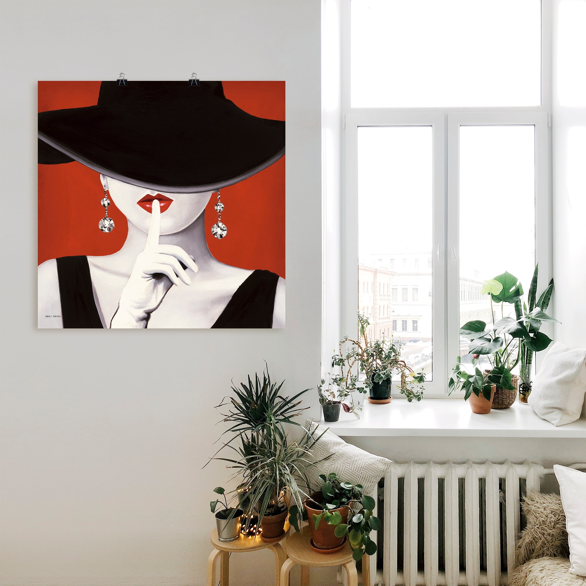 Artland Wandbild »Hut ab I«, Frau, (1 St.), als Leinwandbild, Poster, Wandaufkleber in verschied. Größen