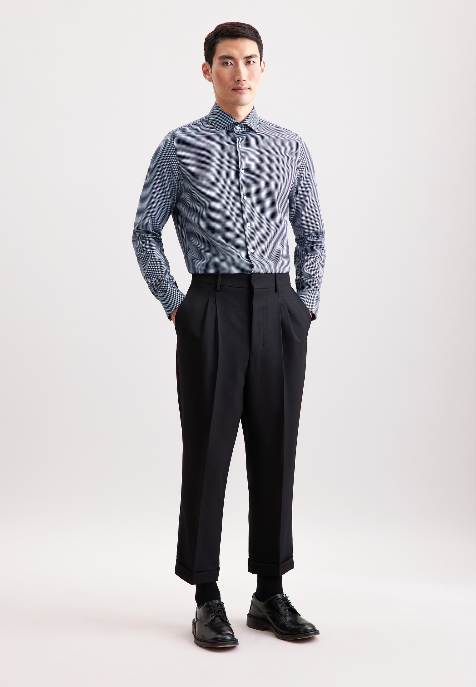 seidensticker Businesshemd »Schwarze Rose« Slim 1/1 Kentkragen Pepita