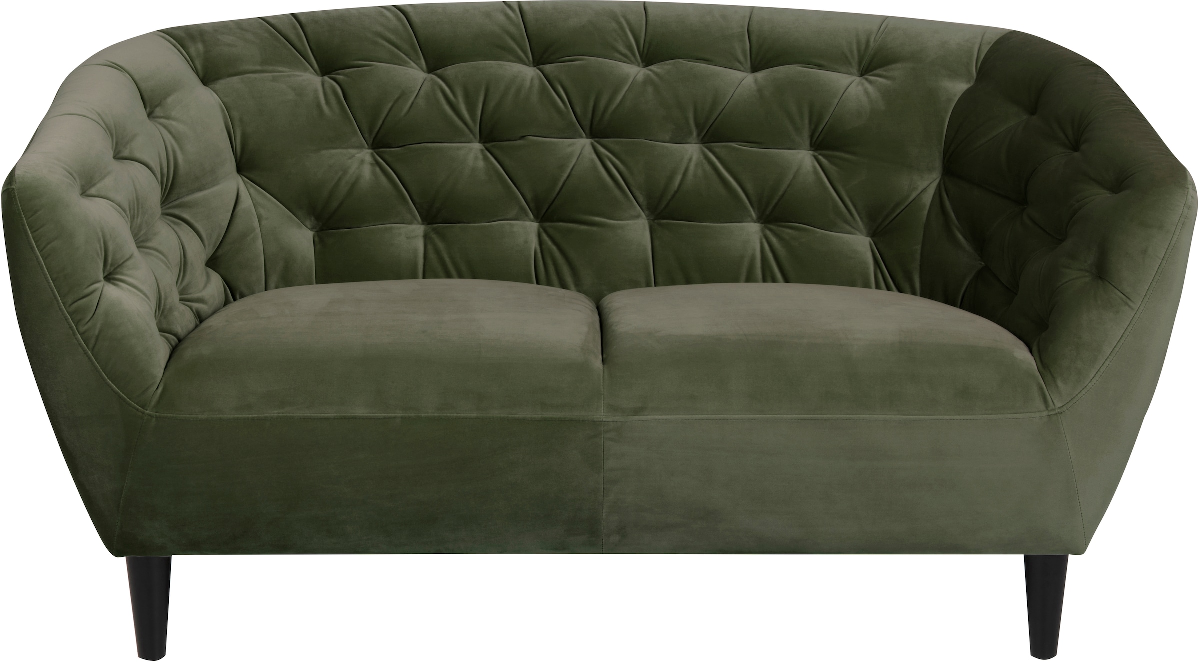 ACTONA GROUP 2-Sitzer »Ria Sofa, Couch, Doppelsofa, Loveseat,«, Samtstoff, Massivholz-Beine, Taschenfederkern, Tufting, mit Armlehnen