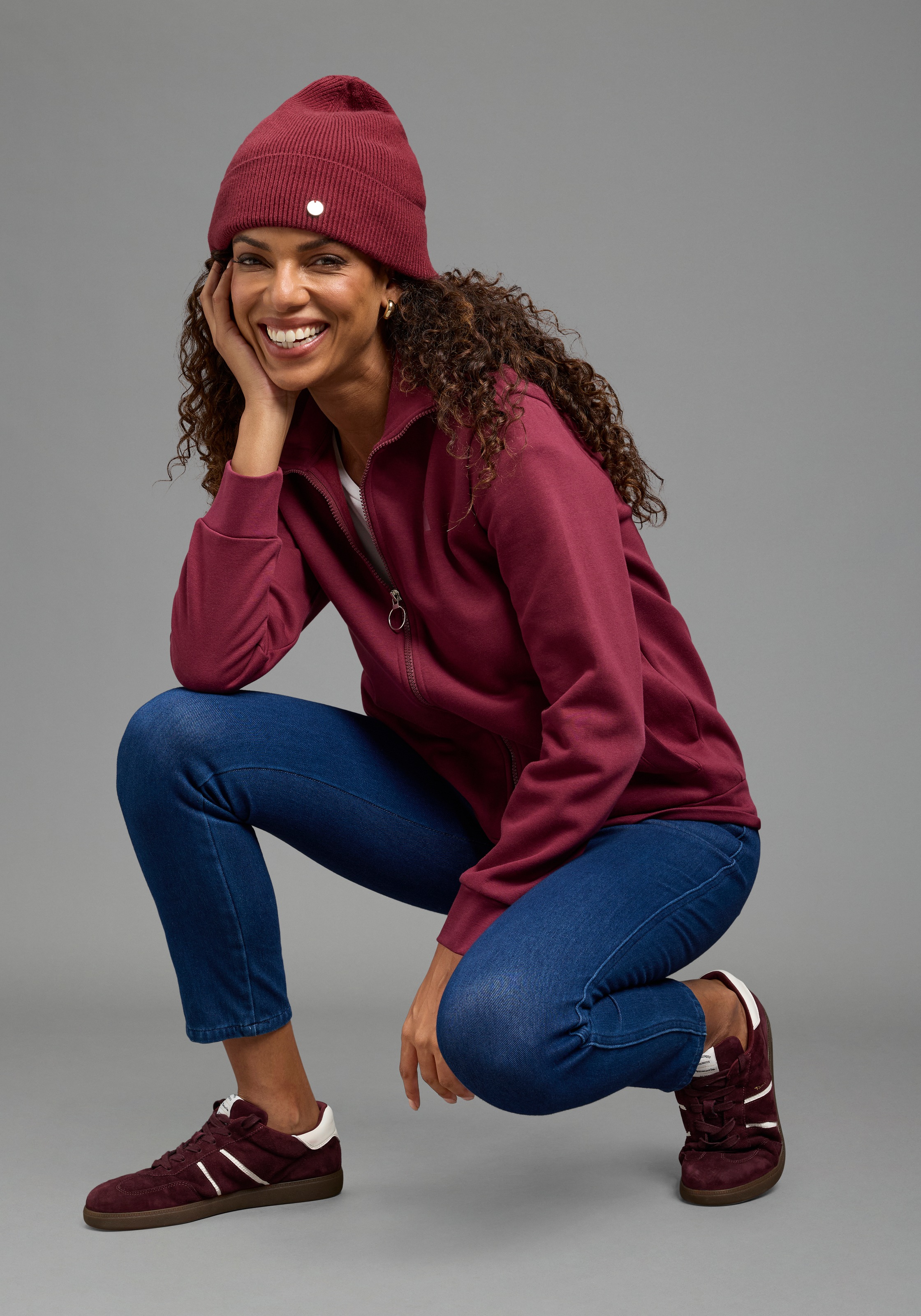 Ocean Sportswear Sweatjacke mit bedrucktem Kragen, in kuscheliger Sweatware, mit Eingriffstaschen