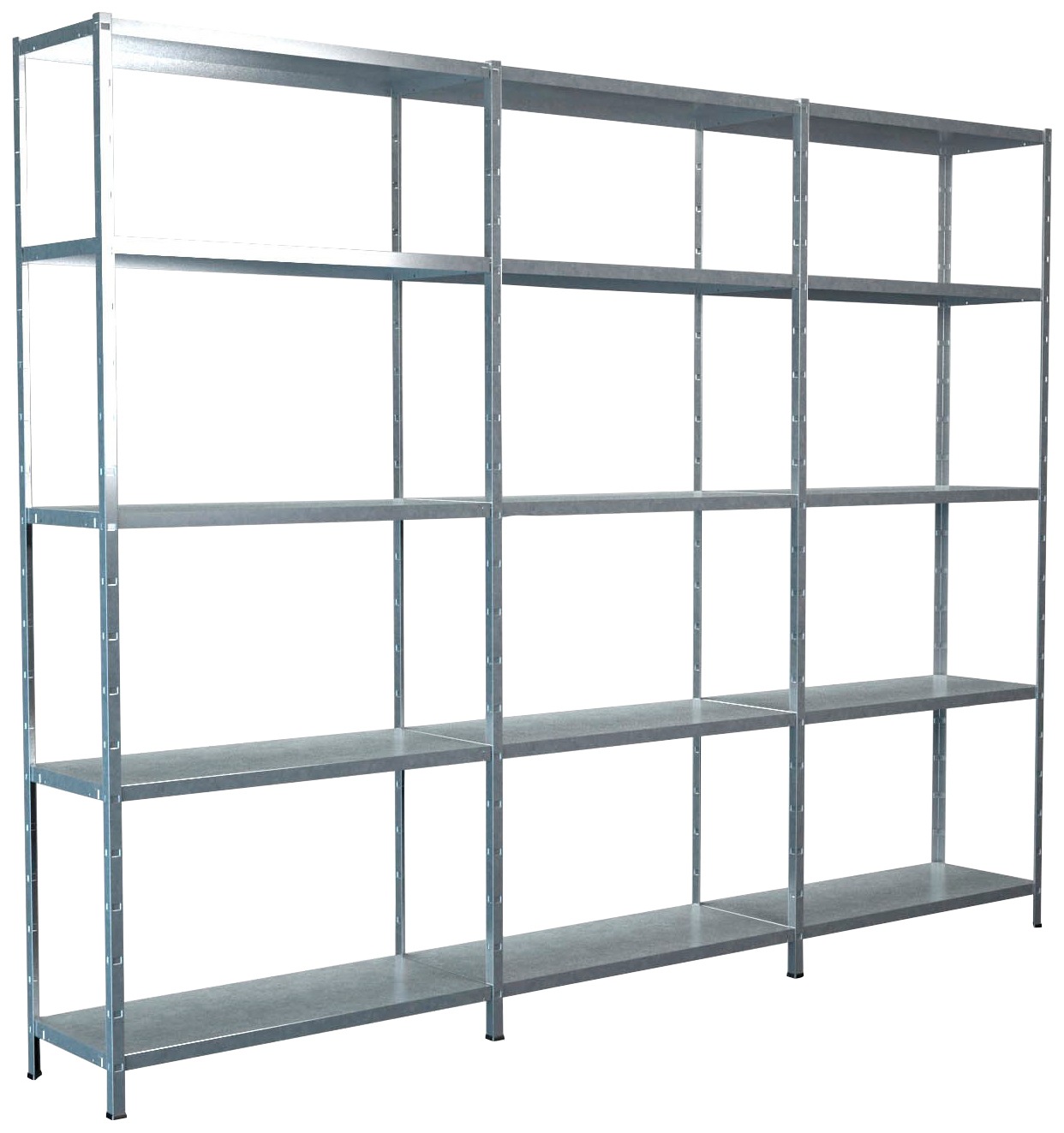 SCHULTE Regalwelt Steckregal »Stecksystem Grund- und 2x Anbauregale«, Metall verzinkt, 2000x2600x350 mm, 15 Böden