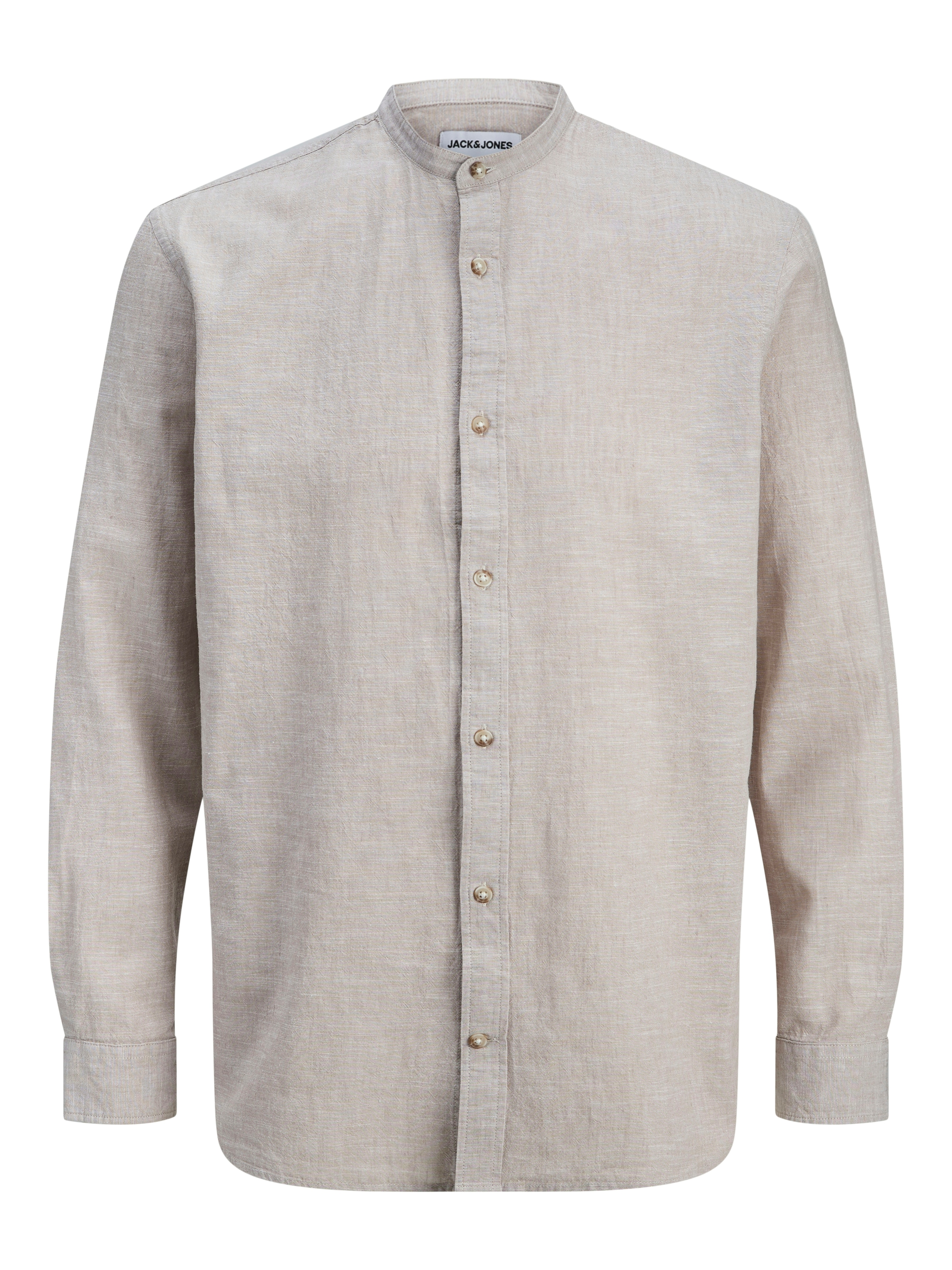 Jack & Jones Langarmhemd »JJESUMMER LINEN BLEND BAND SHIRT L/S SN« Baumwollmischung, regular fit