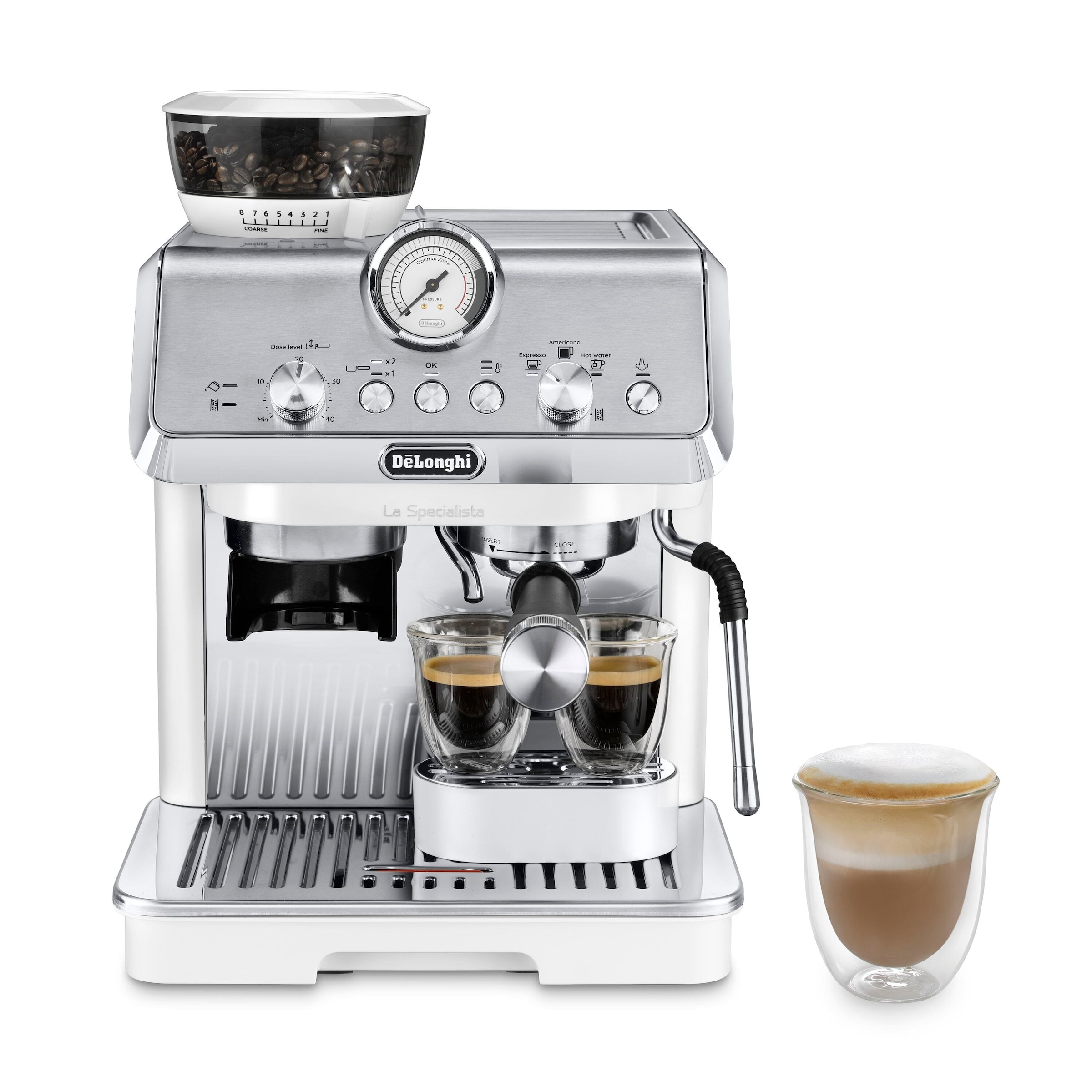 De'Longhi Espressomaschine »LA SPECIALISTA EC9155.W«, weiß, Siebträger mit MyLatte Art System