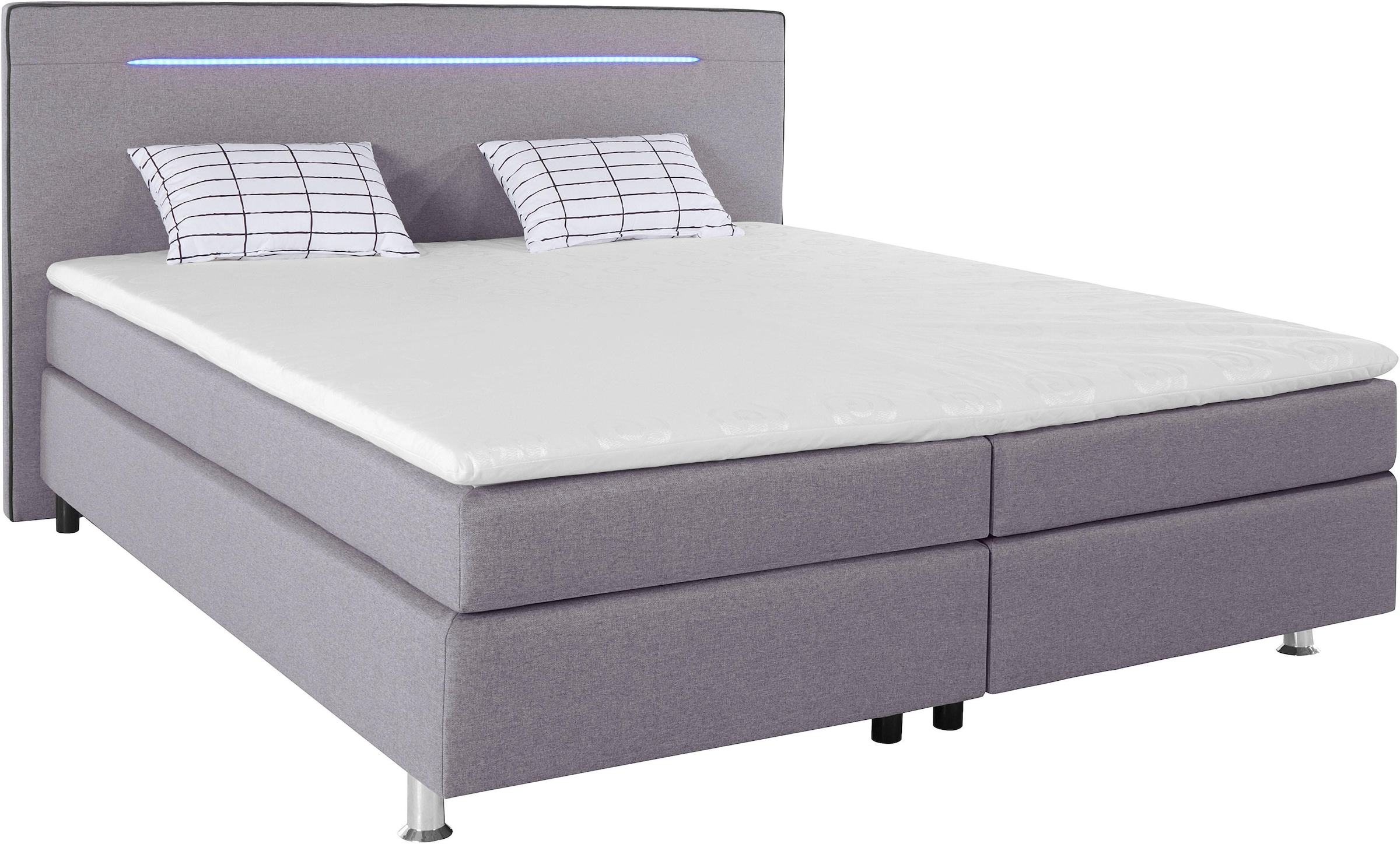 COLLECTION AB Boxspringbett, inkl. LED-Beleuchtung, Topper und Kissen