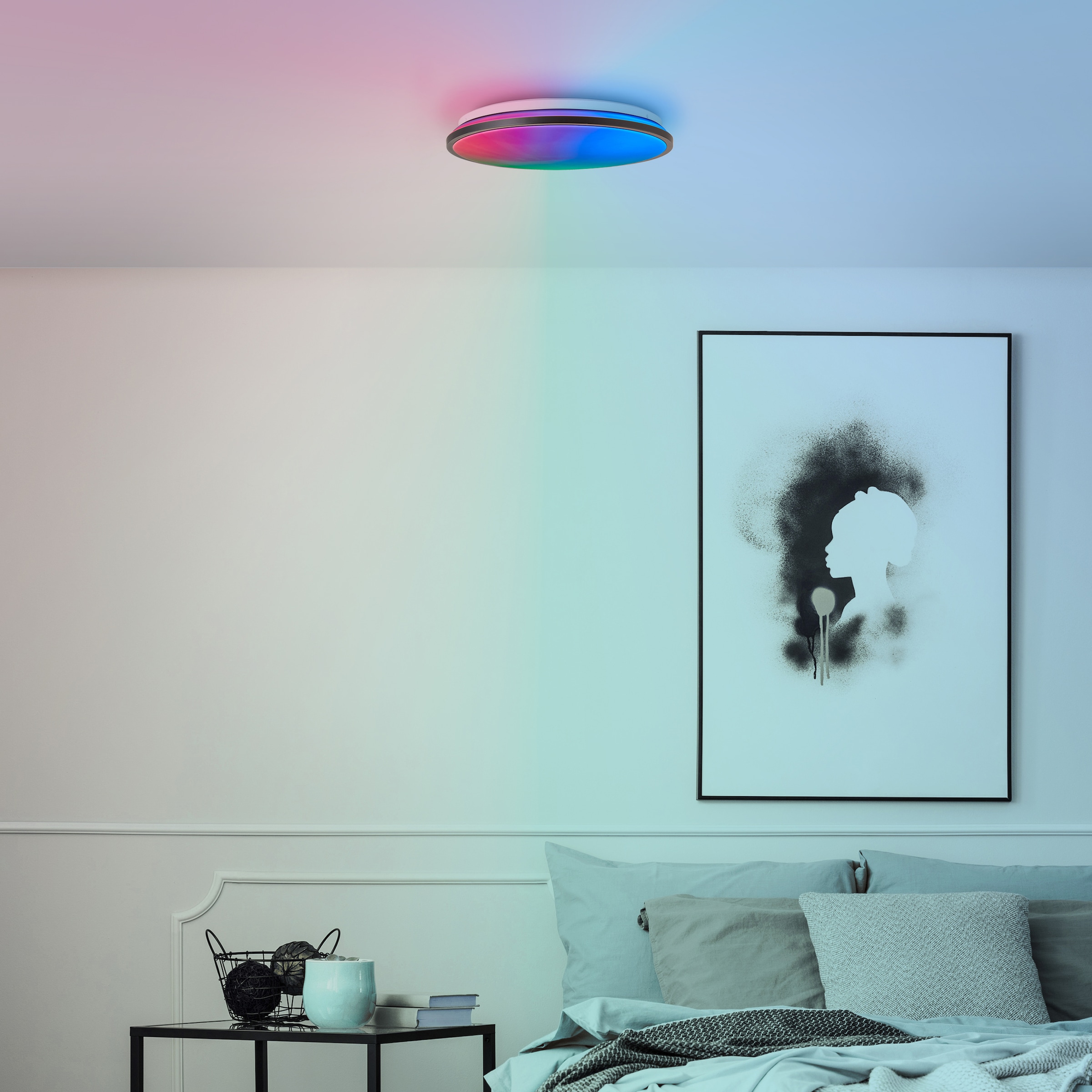 Brilliant LED Deckenleuchte »Heida«, 2500 lm, Ø 40 cm, Metall/Kunststoff, schwarz