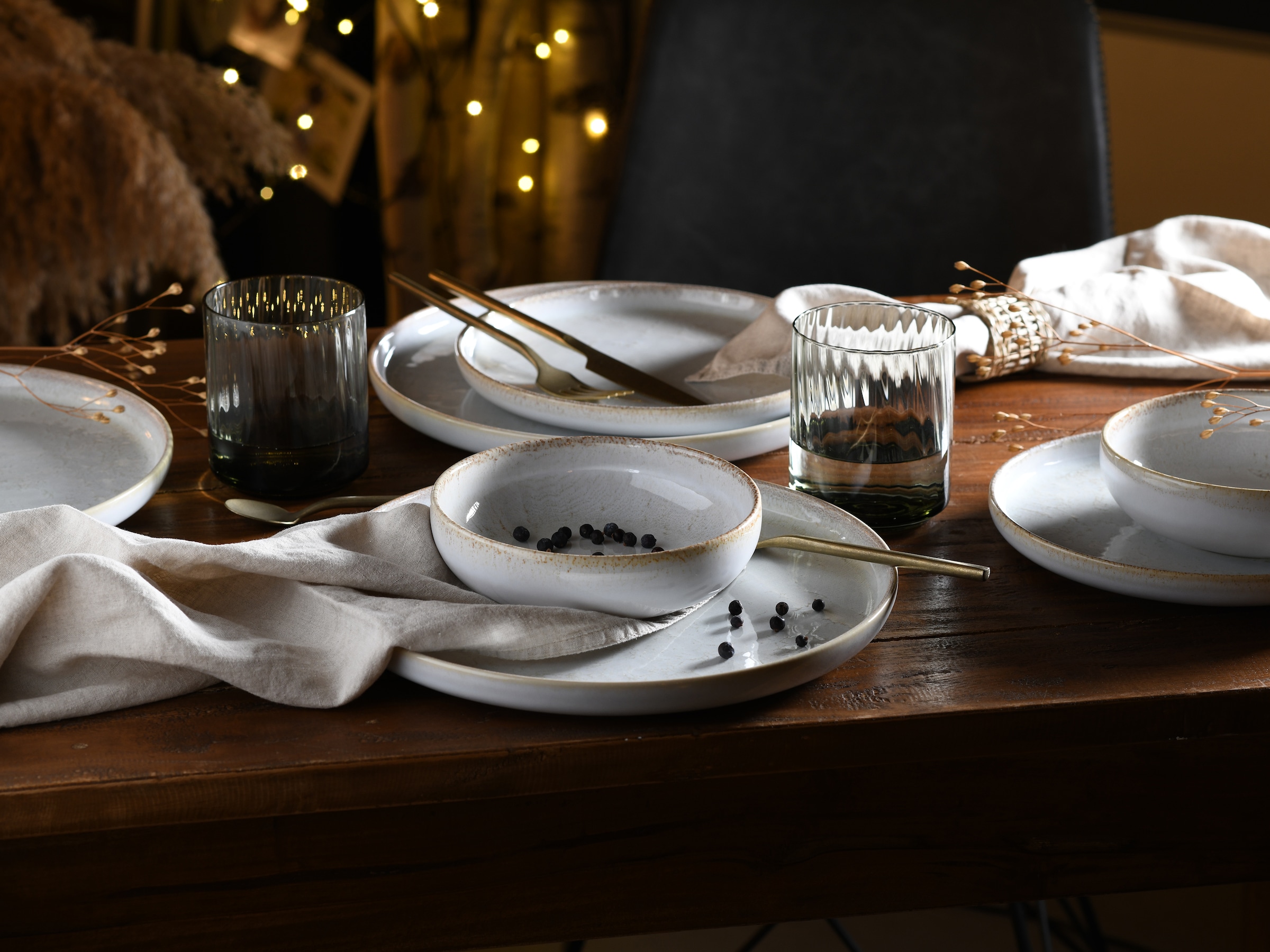 CreaTable Teller-Set »Uno Vintage Offwhite, Tellerset 12-tlg« Shabby Look, Vintage Style