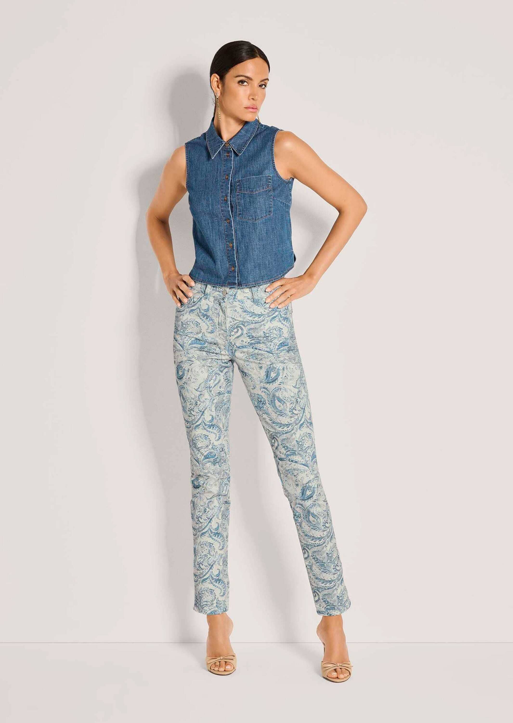 MADELEINE Hemdbluse »Jeansbluse Modernes Denimtop mit Hemdkragen«