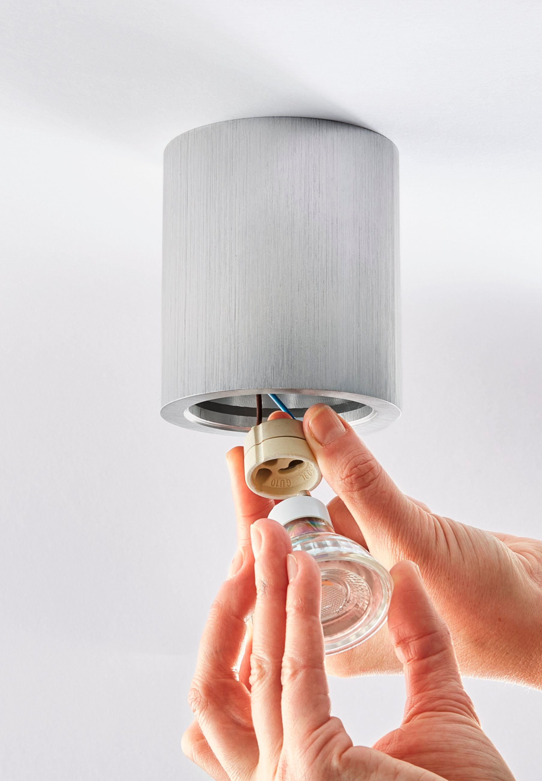 HEITRONIC Deckenleuchte »ADL9301«, 1 flammig, Leuchtmittel GU10 | ohne Leuchtmittel, Aufbauleuchte,Aufbaulampe, für Esszimmer, Flur, Wohnzimmer, schwenkbar