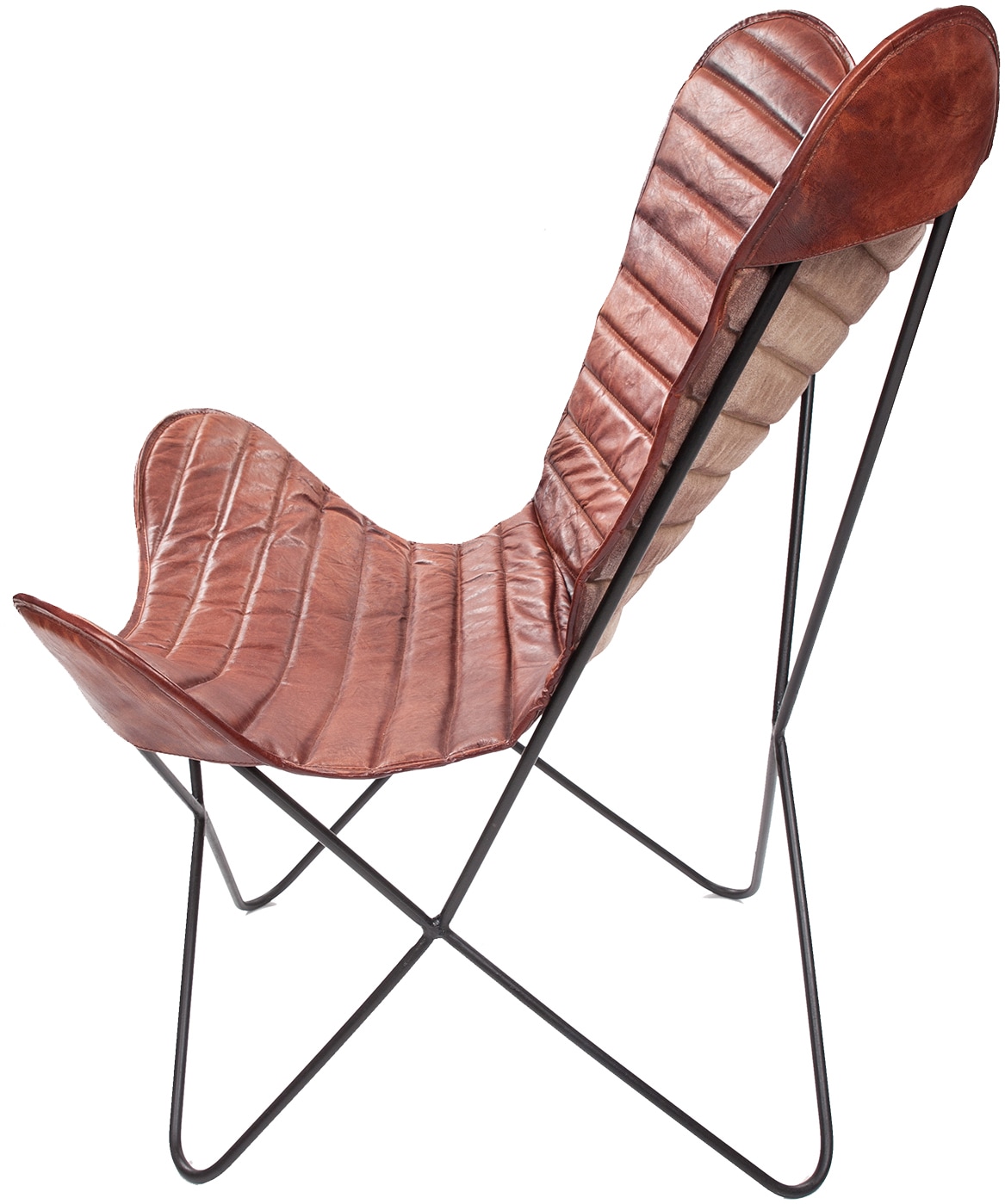 Kayoom 4-Fußstuhl »Schmetterling Stuhl Santiago, Schmetterlingsstuhl aus Leder«, 1 St., pflegeleicht, hochwertig, hochwertig verarbeitet, hoher Sitzkomfort