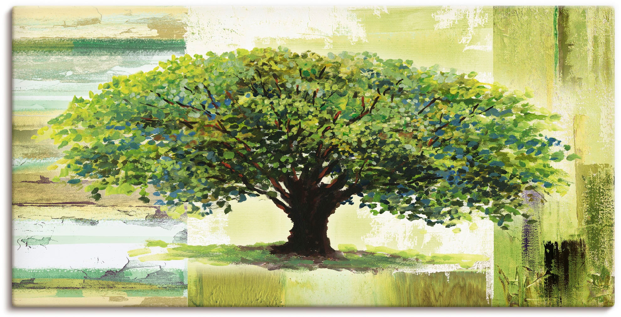 Artland Wandbild »Frühlingsbaum auf abstraktem Hintergrund«, Bäume, (1 St.),  als Alubild, Leinwandbild, Wandaufkleber oder Poster in versch. Größen  kaufen online bei OTTO