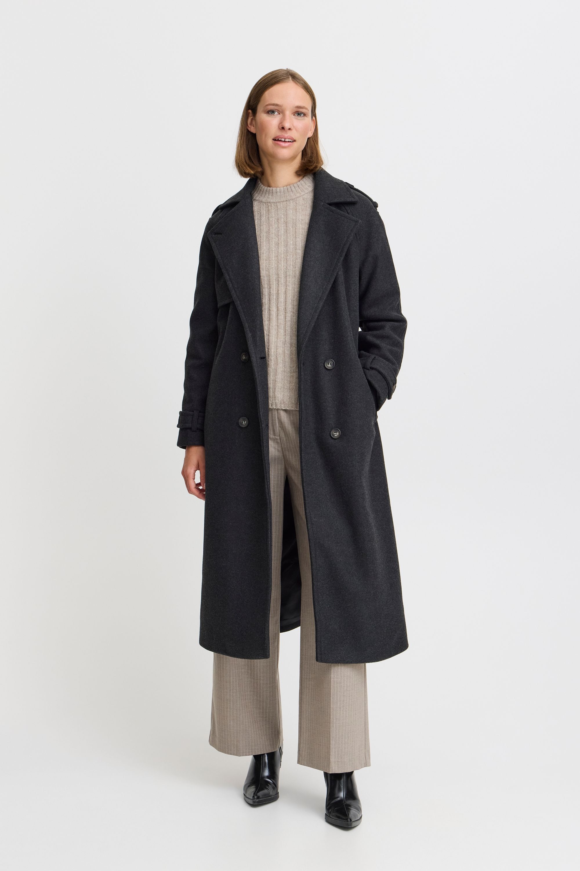 b.young Wollmantel »Wollmantel BYCILIA TRENCH COAT -«