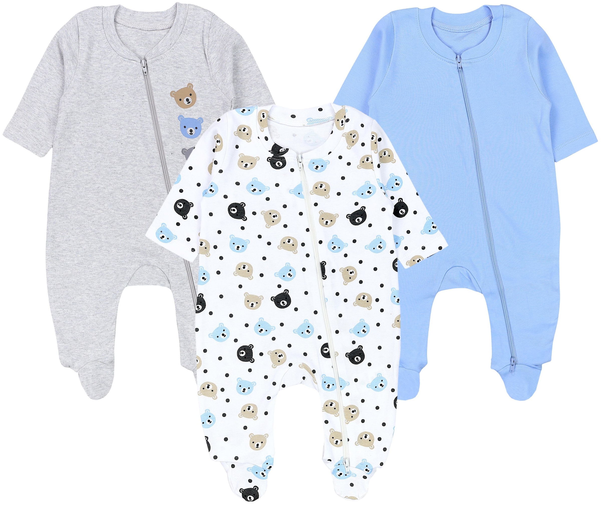 TupTam Schlafanzug »Schlafstrampler Baby Unisex Schlafstrampler mit Fuß 3er Pack«