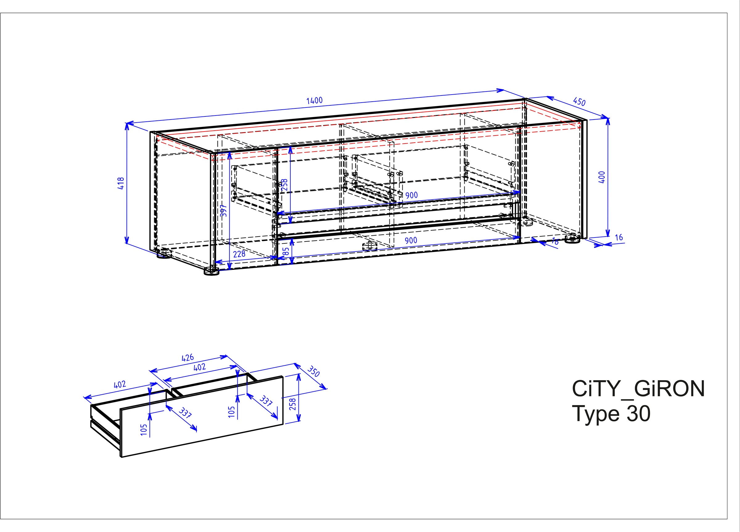 INOSIGN Lowboard »City/Giron«, im modernen Design