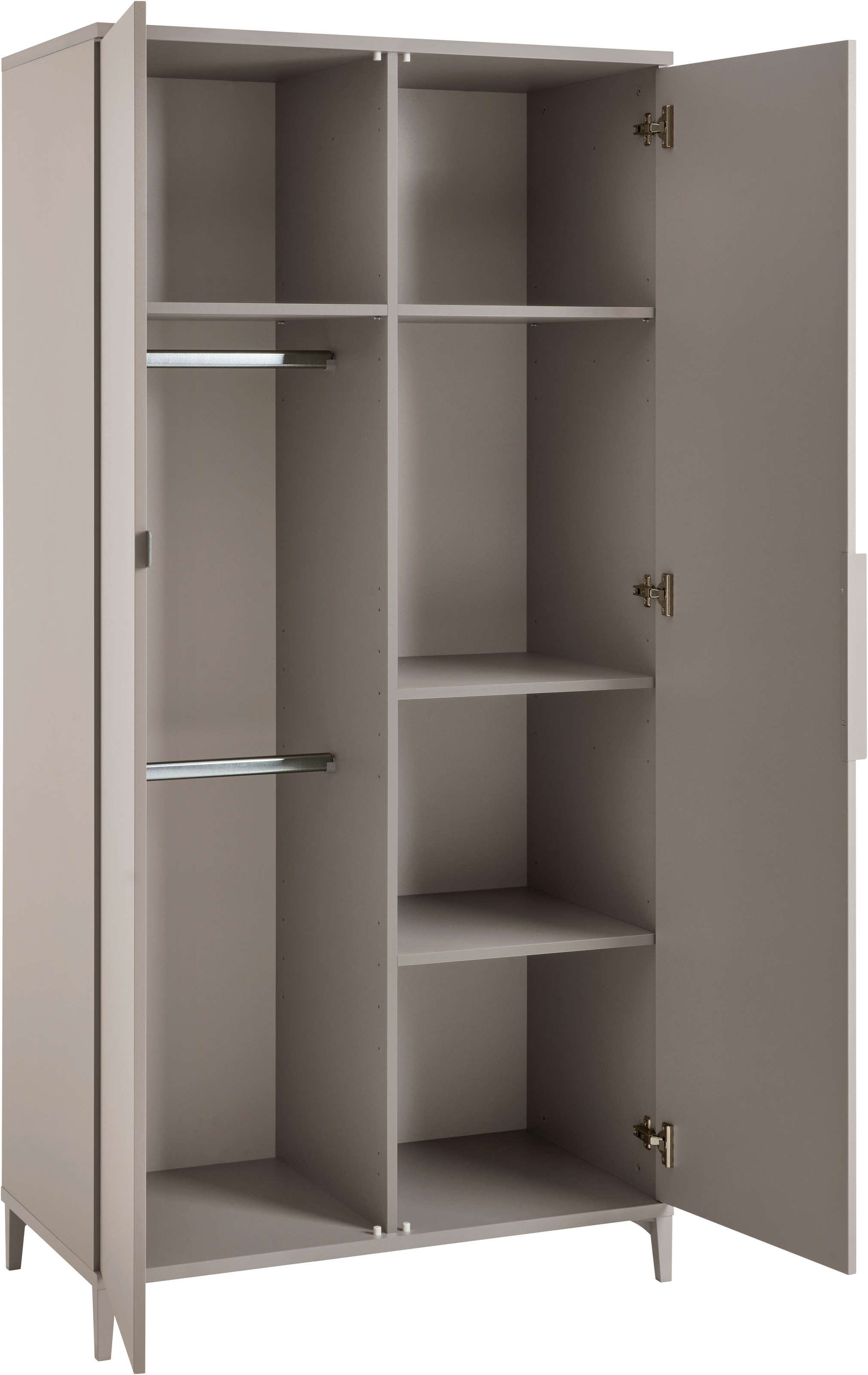 YUNY by PAIDI Kleiderschrank »BROTHER STU mit 2 Türen, inklusive 4 Einlegeböden und 2 Kleiderstangen«, (B/H/T ca. 95x195x52cm, Taupe), yuny by PAIDI