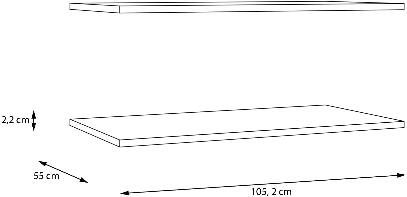 FORTE Einlegeboden »Bohol« 2er Set Einlegeböden, B/H/T 1052/2,2/55 cm