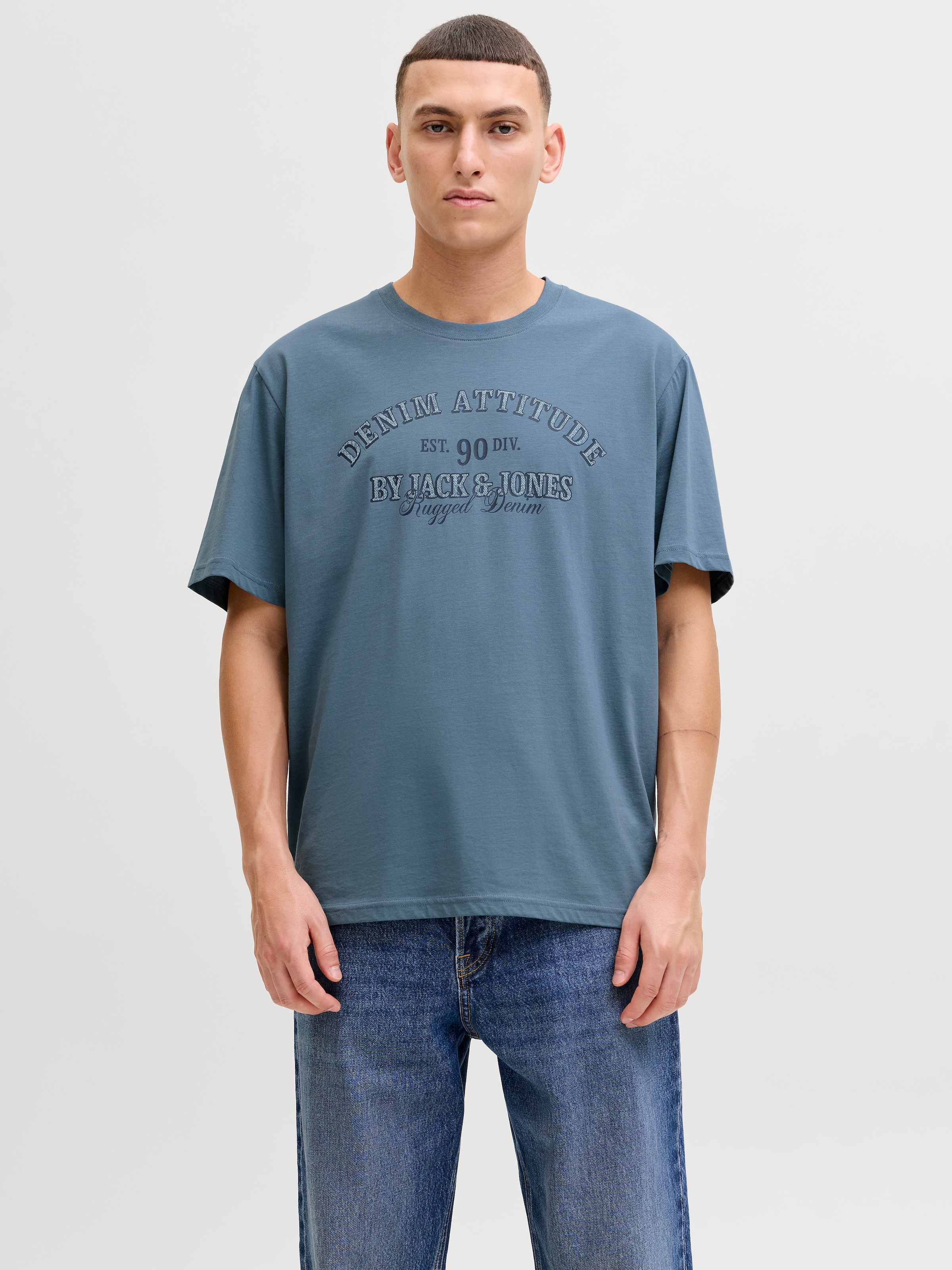 Jack & Jones Rundhalsshirt »JJEDENVER GRAPHIC TEE SS O-NECK SN« mit Logobranding