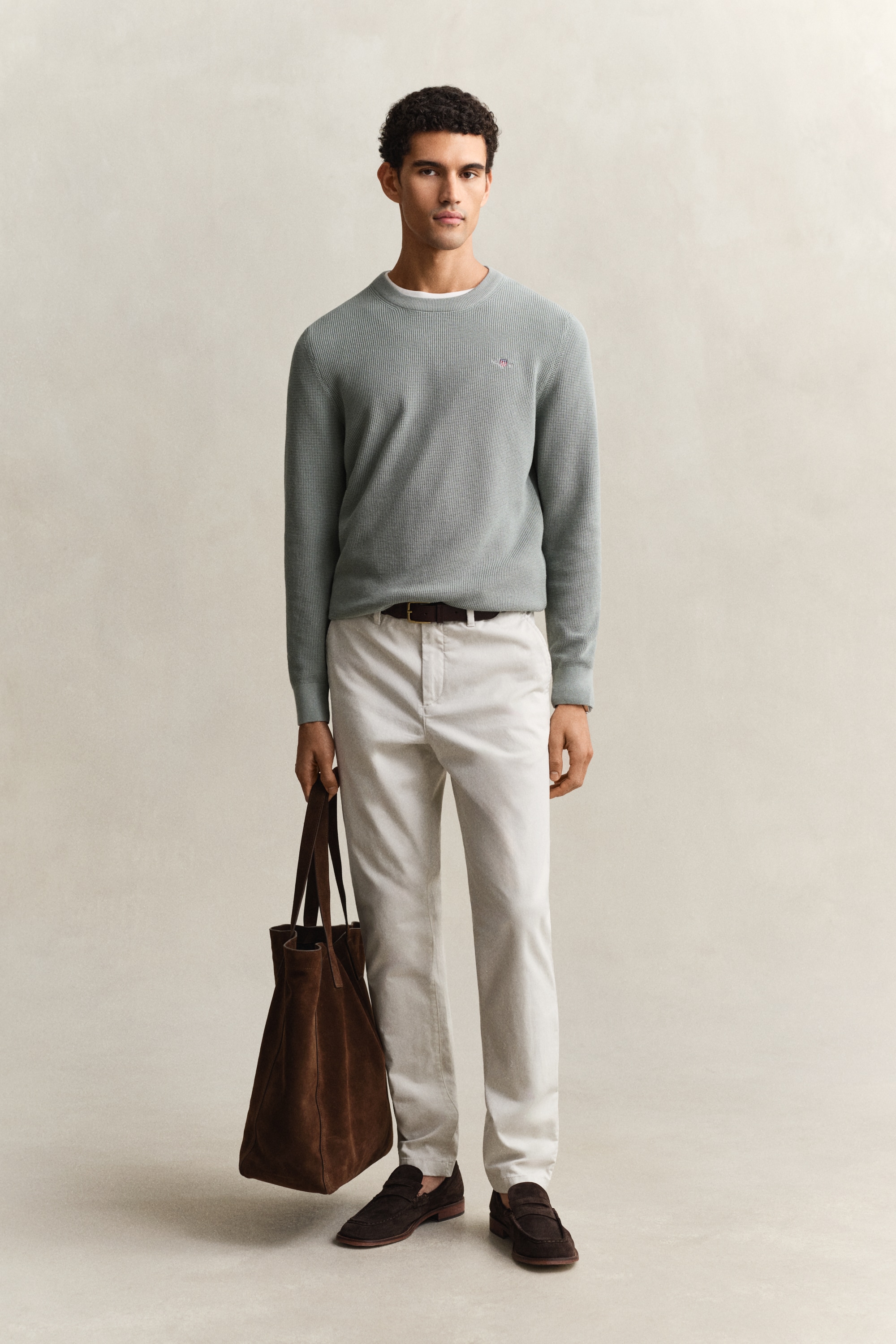 Gant Strickpullover »MICRO TEXTURED COTTON C-NECK« Regular fit mit Rundhalsausschnitt