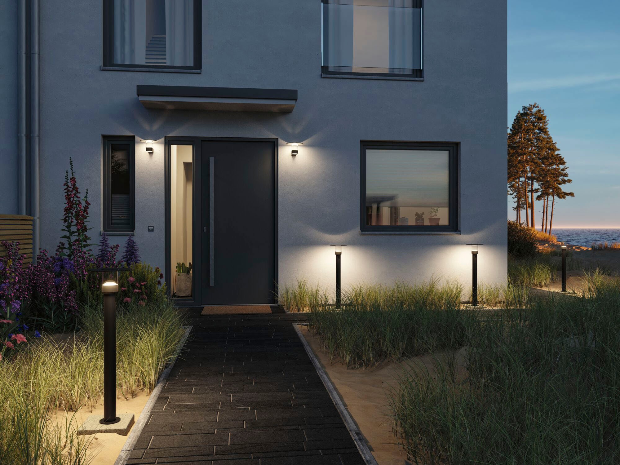 Paulmann LED Gartenleuchte »Sienna 230V Pollerleuchte«, 1 flammig, seewasserresistent, mit PIR-Sensor
