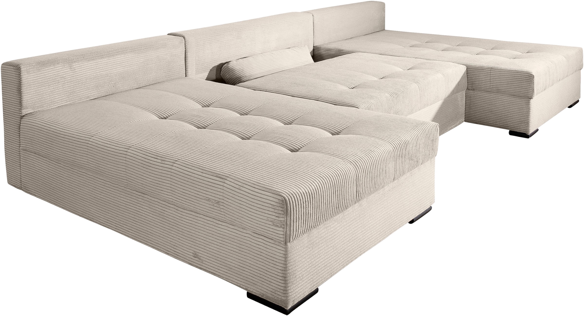 COLLECTION AB Wohnlandschaft »Josy U-Form, B: 307 cm«, mit Bettfunktion & Bettkasten, Federkern