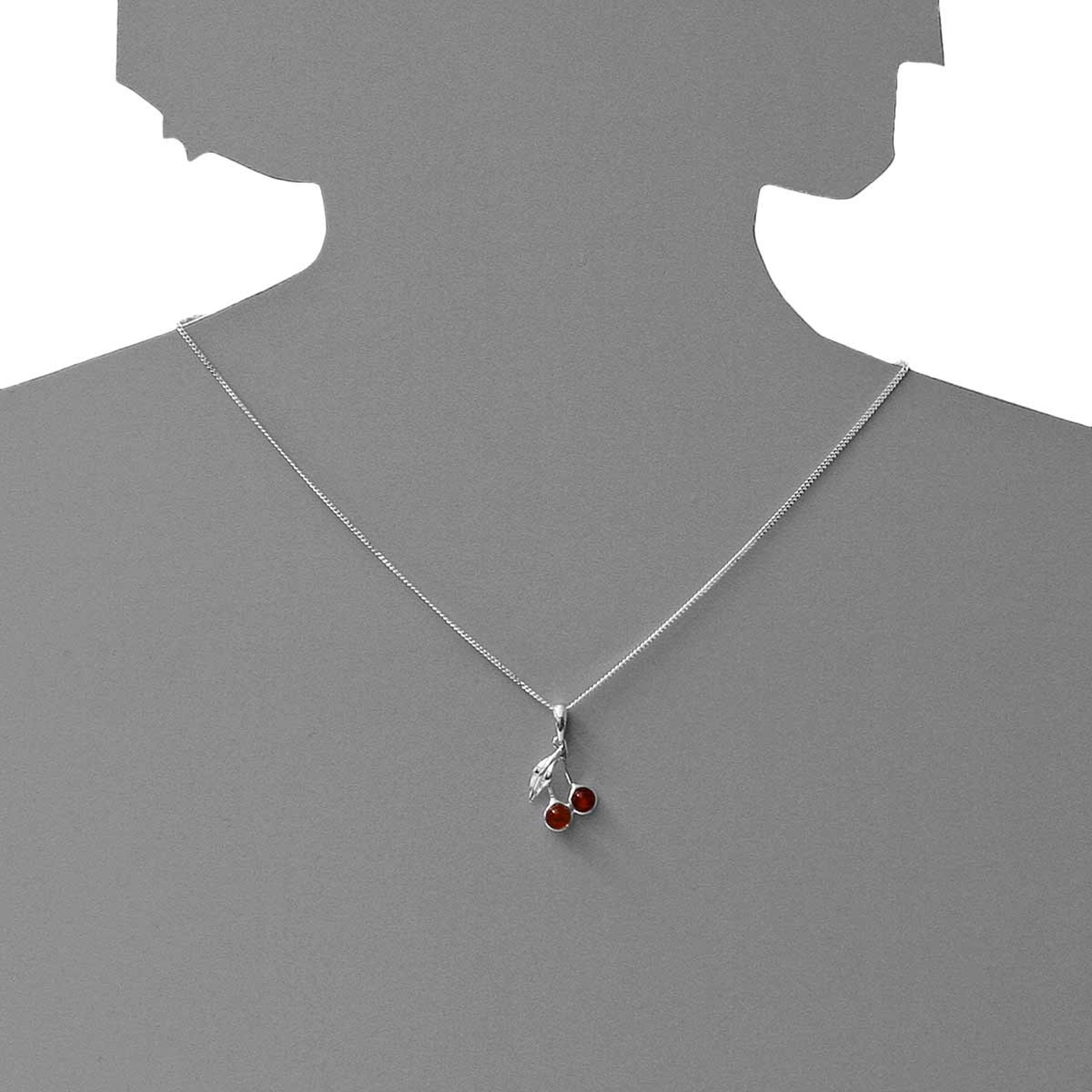 OSTSEE-SCHMUCK Kette mit Anhänger »- Kirschen - Silber 925/000 - Bernstein«