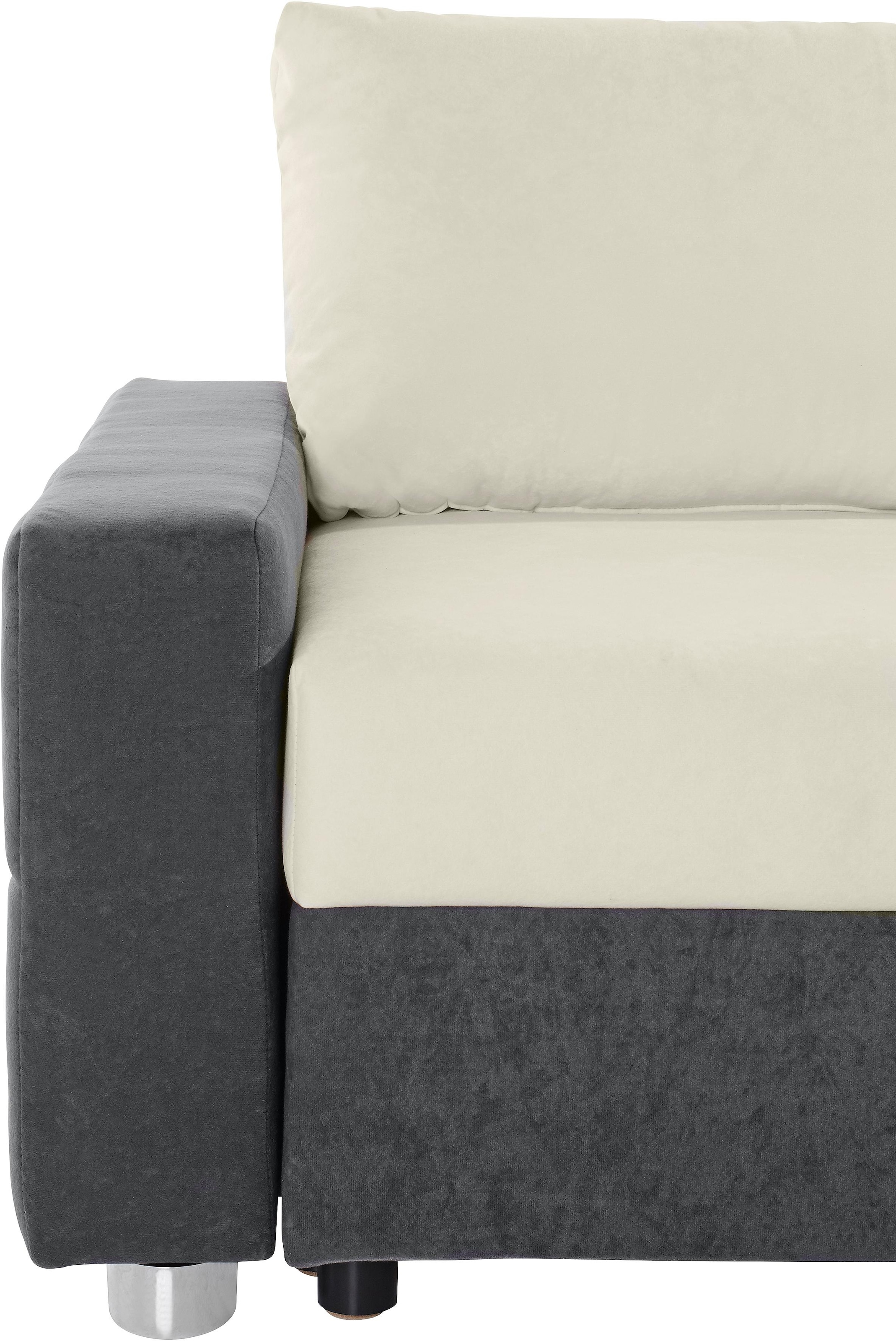 COLLECTION AB Ecksofa »Parma L-Form, B: 224 cm« Bettfunktion, Bettkasten & 2 Zierkissen, Federkern