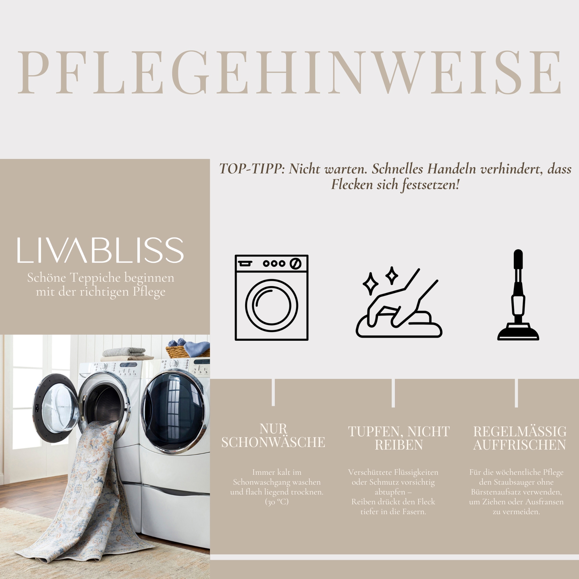 Livabliss Teppich »PERAC« rechteckig 18 mm Höhe Maschinenwaschbarer Shaggy Teppich mit extra weichem Hochflor