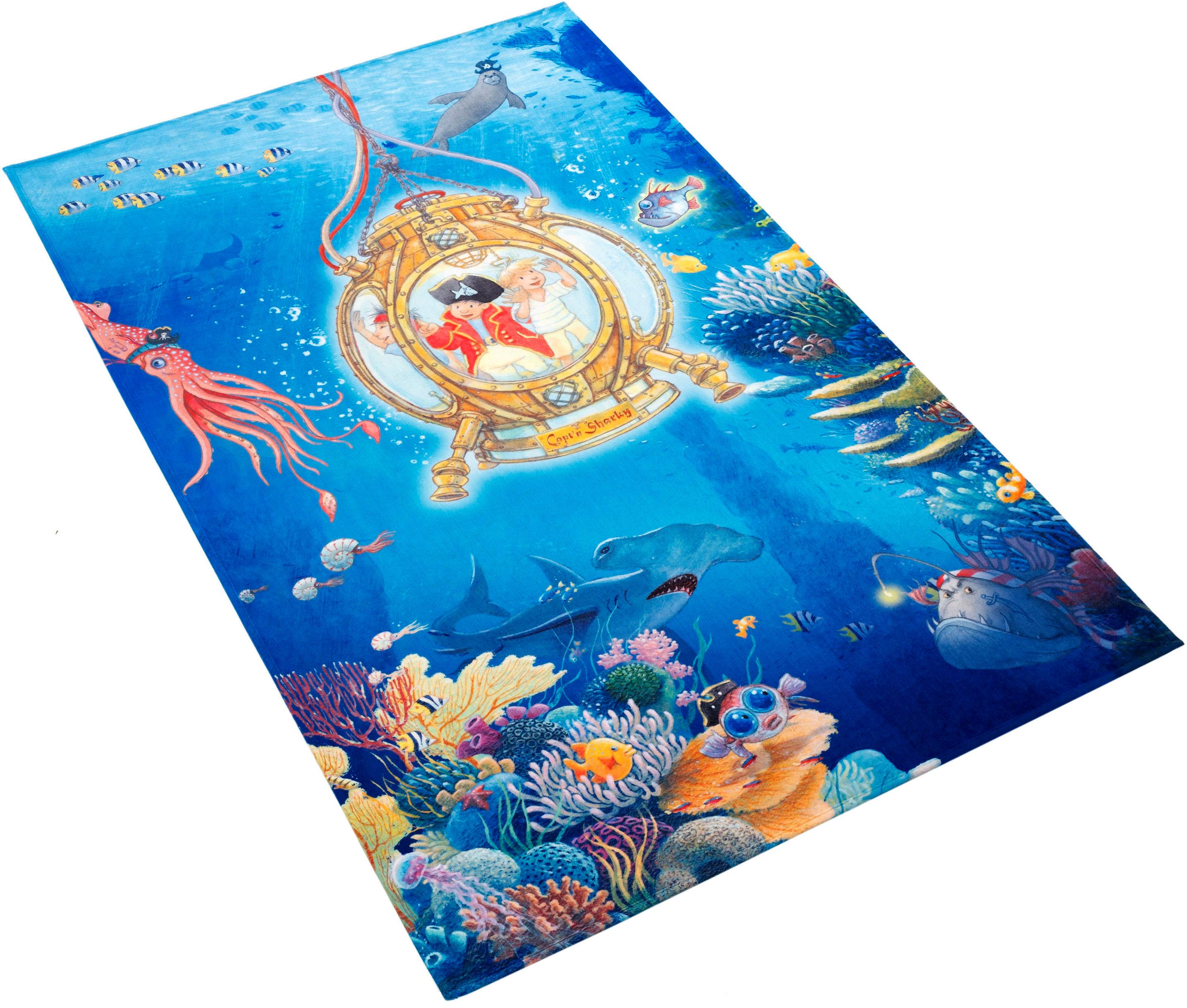 Capt`n Sharky Kinderteppich »SH-312«, rechteckig, 6 mm Höhe, bedruckter Stoff, weiche Microfaser