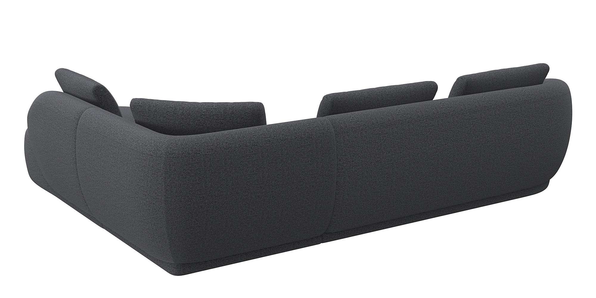 FLEXLUX Ecksofa »Torino, rund, L-Form, Sofa-Ecke mit Ottomane«, Modernes, organisches Sofa-Design, Kaltschaum, Wellenunterfederung