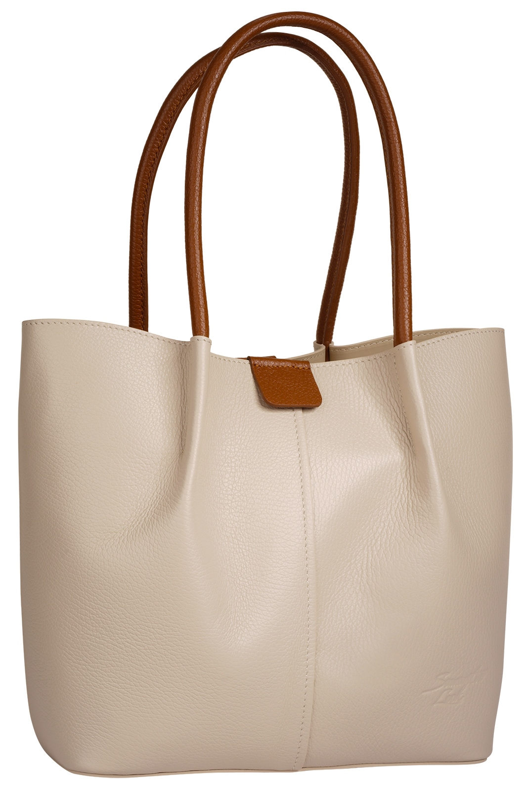 Samantha Look Henkeltasche echt Leder, Made in Italy