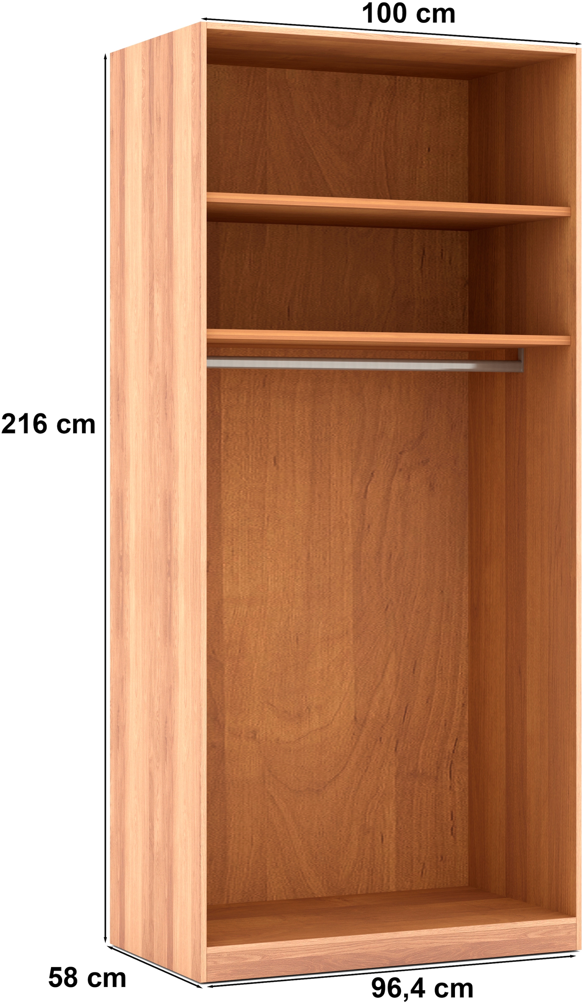 Musterring Drehtürenschrank »Sorrent, Kleiderschrank, teilmassiv Eiche« mit Türdämpfern, in 5 Breiten & 2 Höhen, extra Böden, MADE IN GERMANY,  Türen in Eiche massiv mit Absetzung in Schiefer, verschiedene Maße