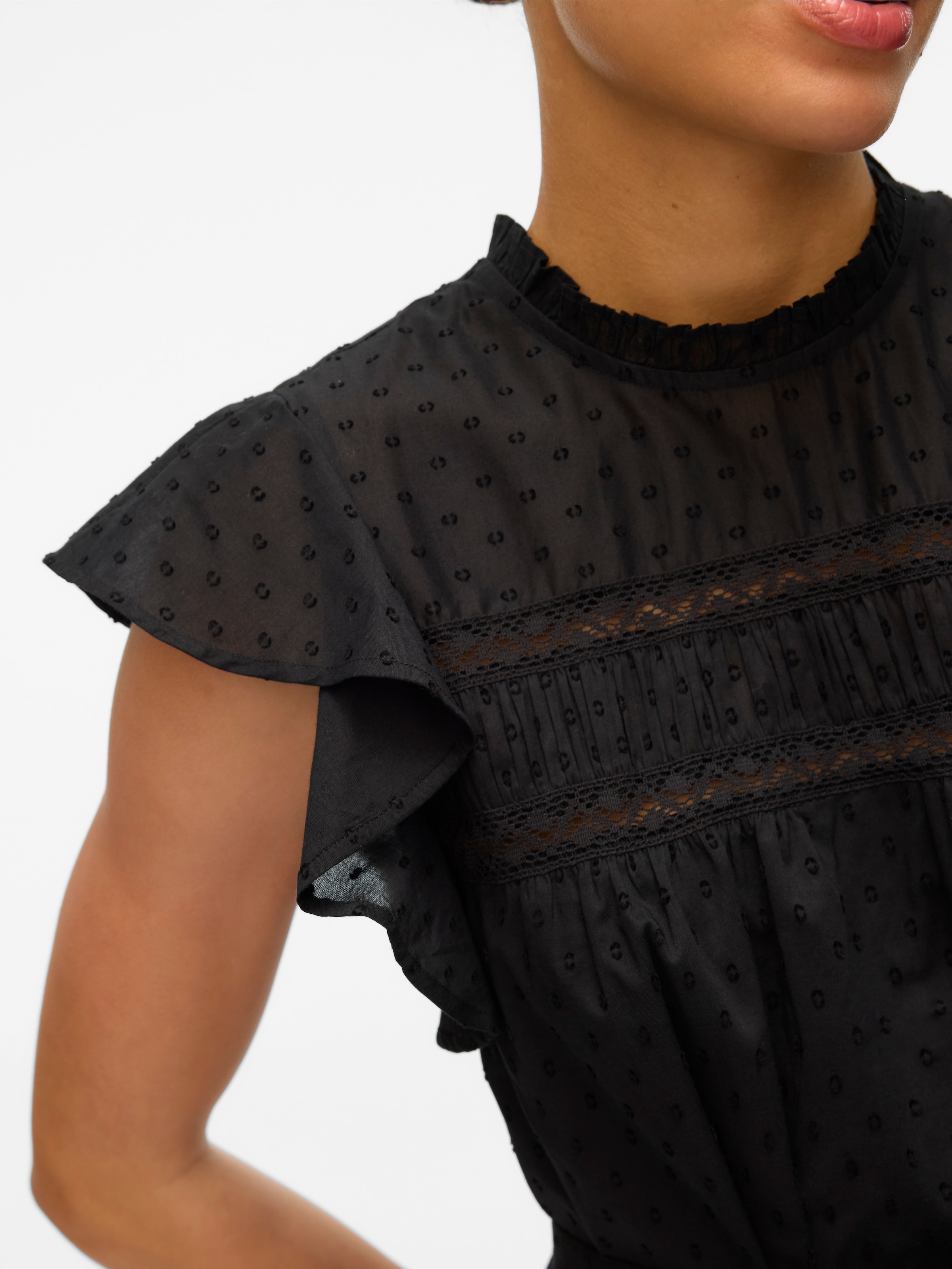 Vero Moda Minikleid »VMTRINE SL SHORT LACE DRESS WVN GA NOOS«