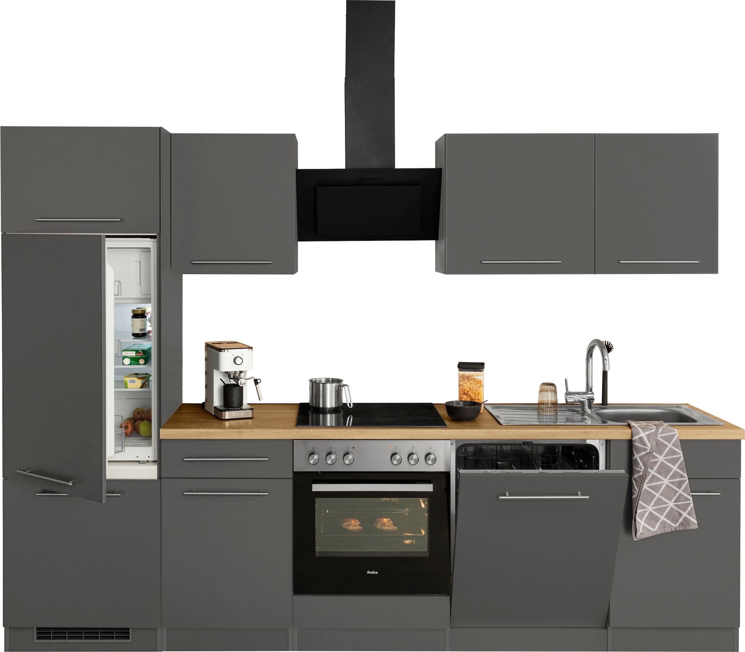 wiho online E-Geräten, Breite 280 cm bei mit »Unna«, Küchen OTTO kaufen Küchenzeile