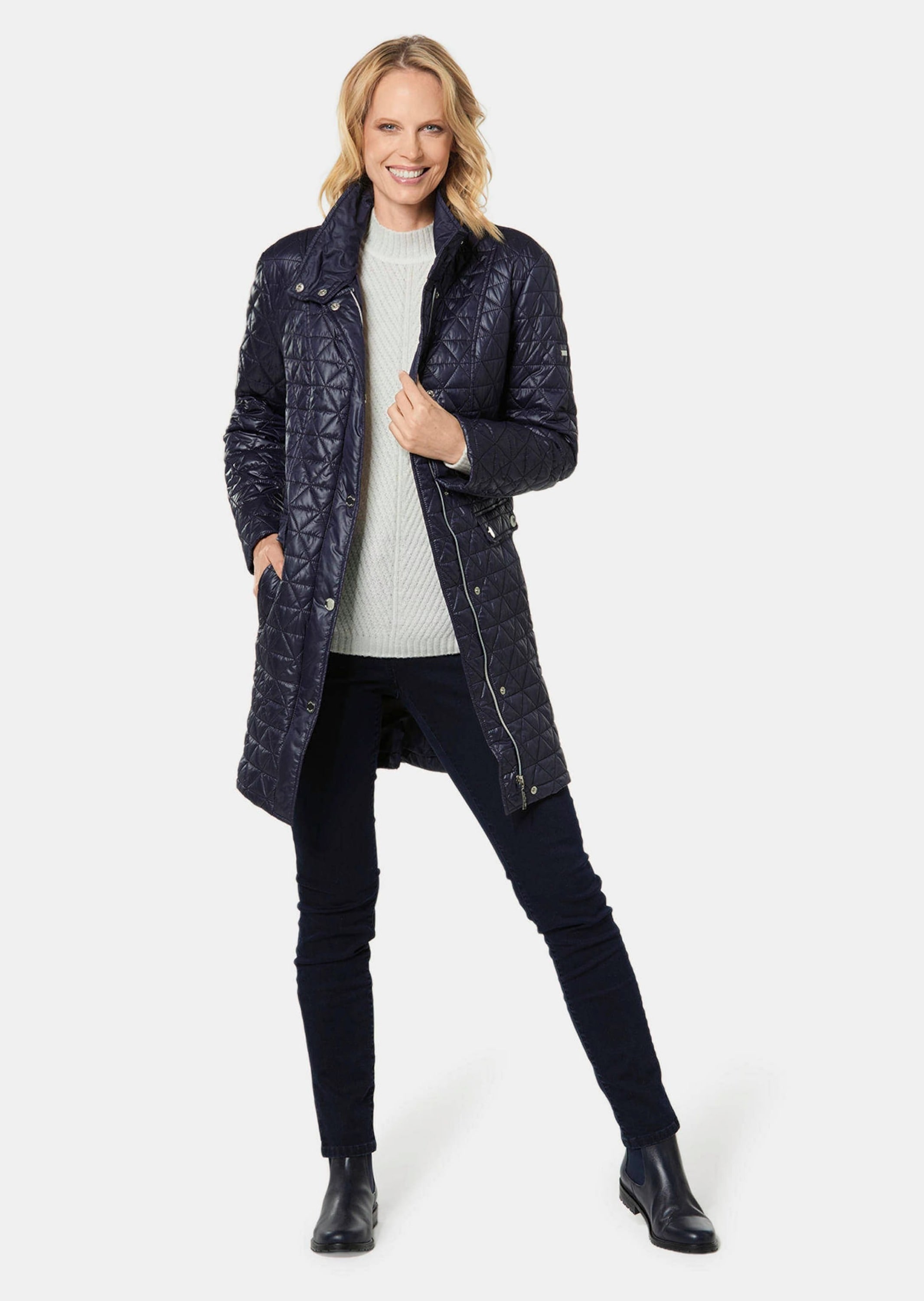 GOLDNER Langmantel »Kurzgröße Stepp-Kurzmantel mit Stehkragen«