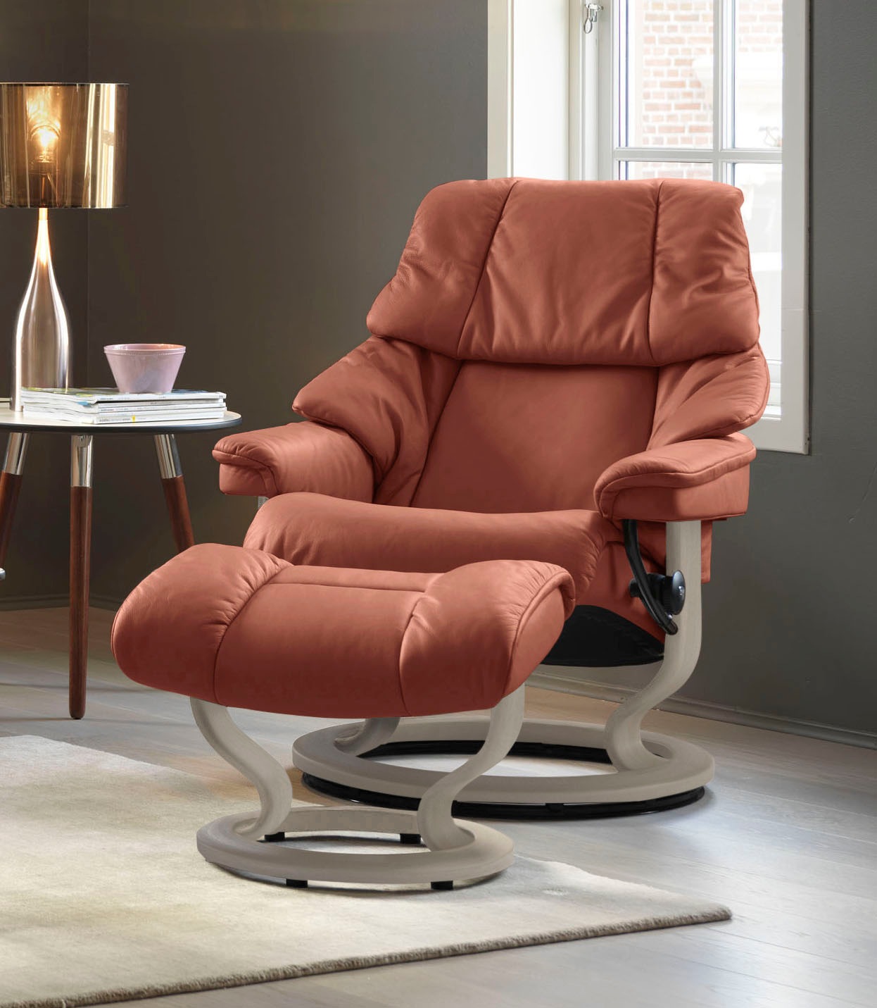 Stressless® Relaxsessel »Reno«, mit Classic Base, Größe S, M & L, Gestell Whitewash