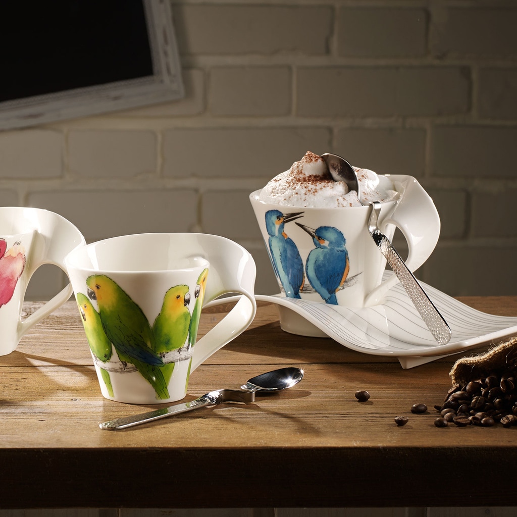 Villeroy & Boch Becher »Becher mit Henkel NewWave Caffè 300 ml weiß-blau«