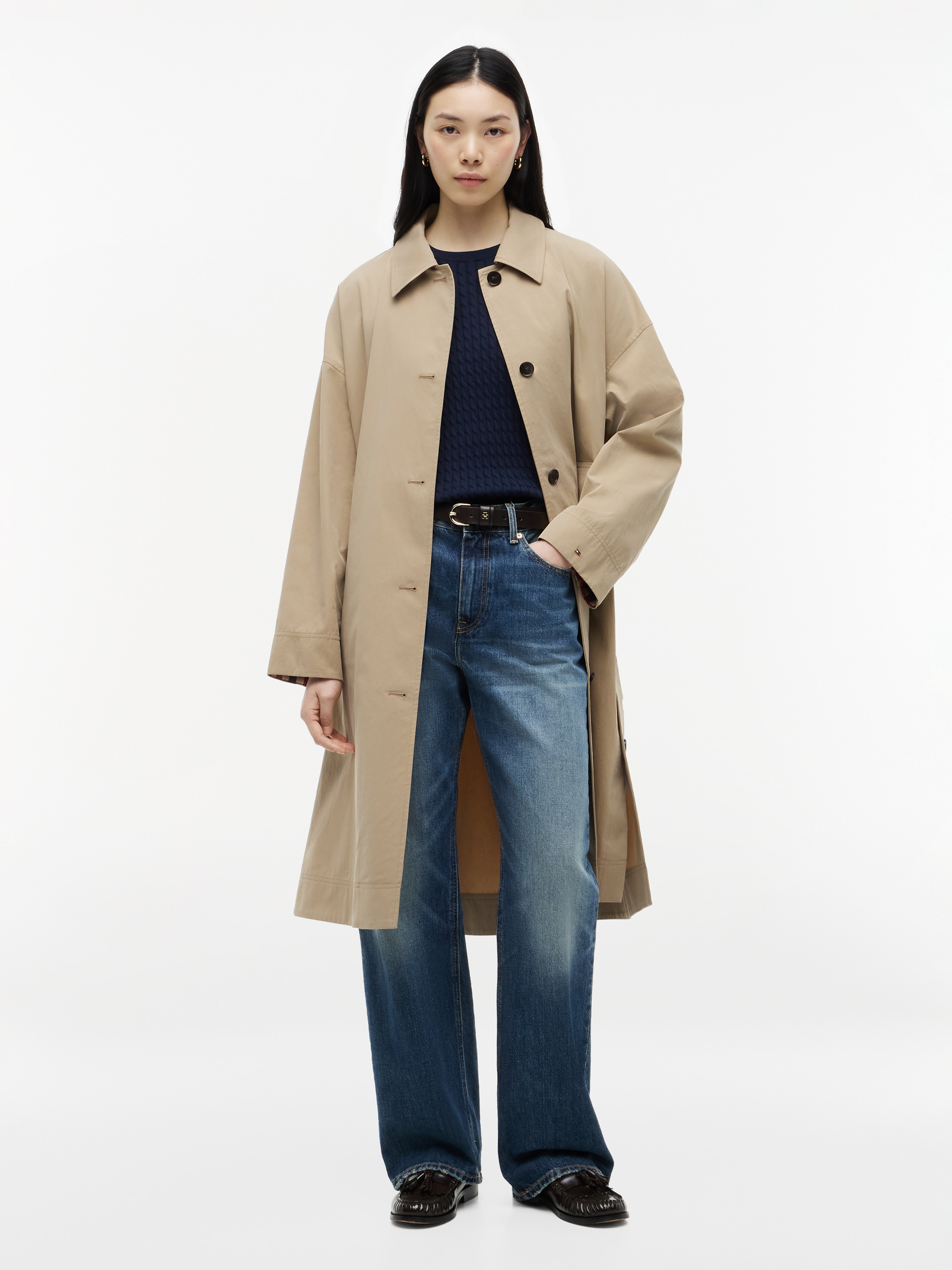 Tommy Hilfiger Trenchcoat »COTTON COAT« Eleganter Umlegekragen, aus Baumwollmischung