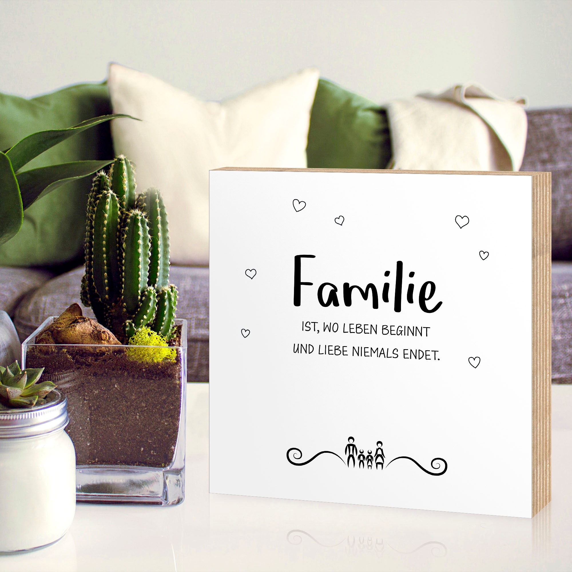 Artland Holzbild »Familie II«, Sprüche & Texte, (1 St.)